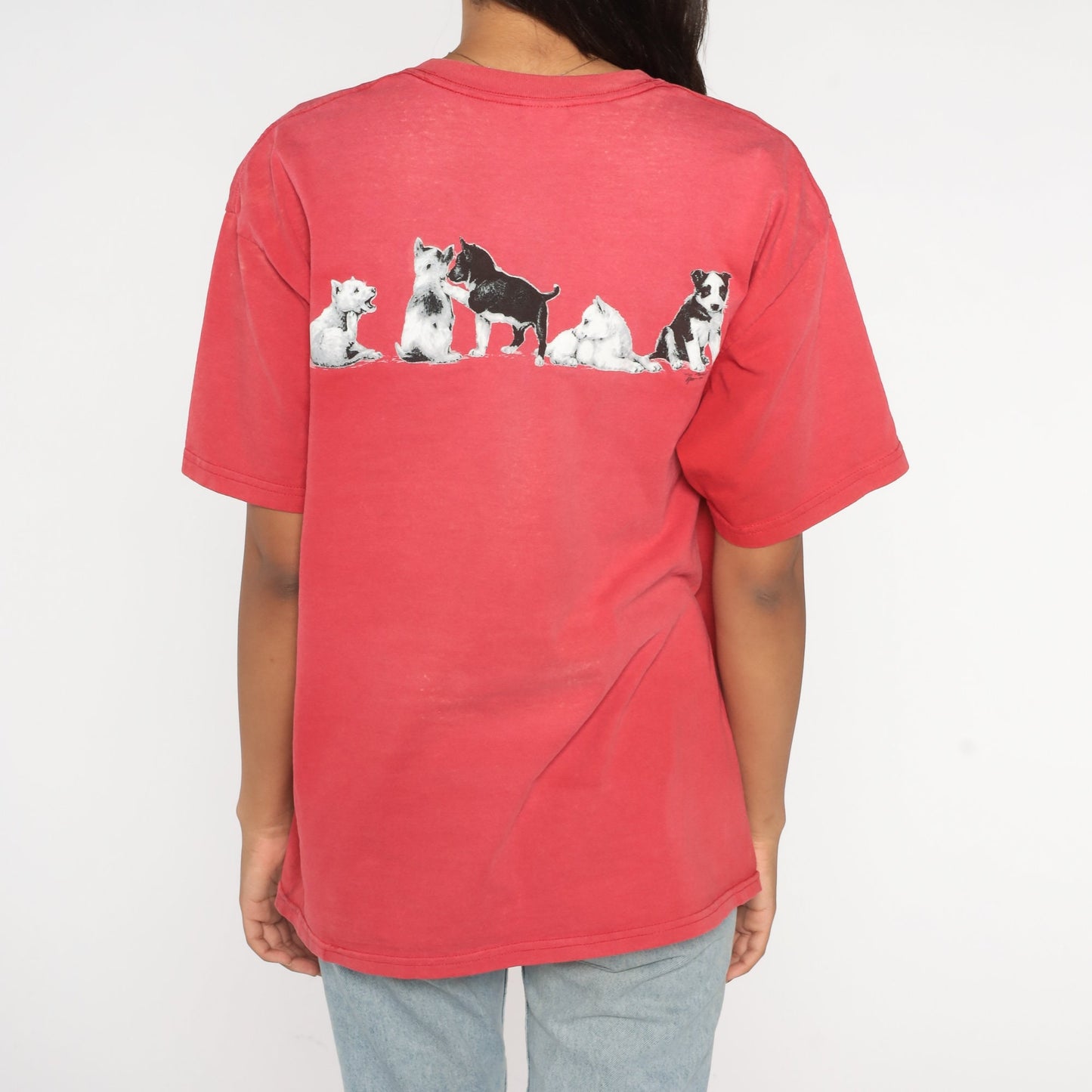 90s Husky Homestead Denali National Park Alaska Graphic Tee Red Large L