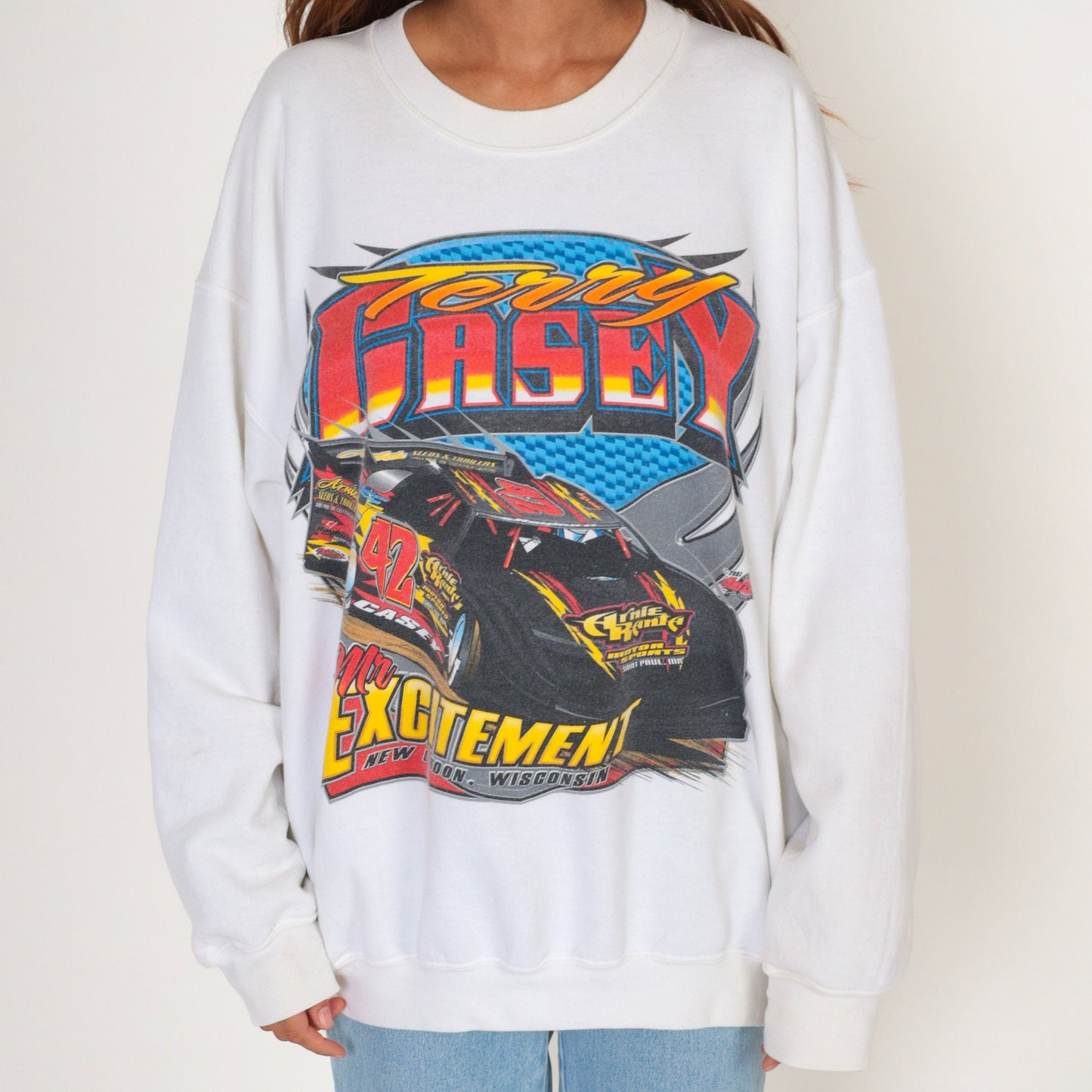 90s Terry Casey Mr Excitement Racing Sweatshirt Graphic Crewneck Extra Large