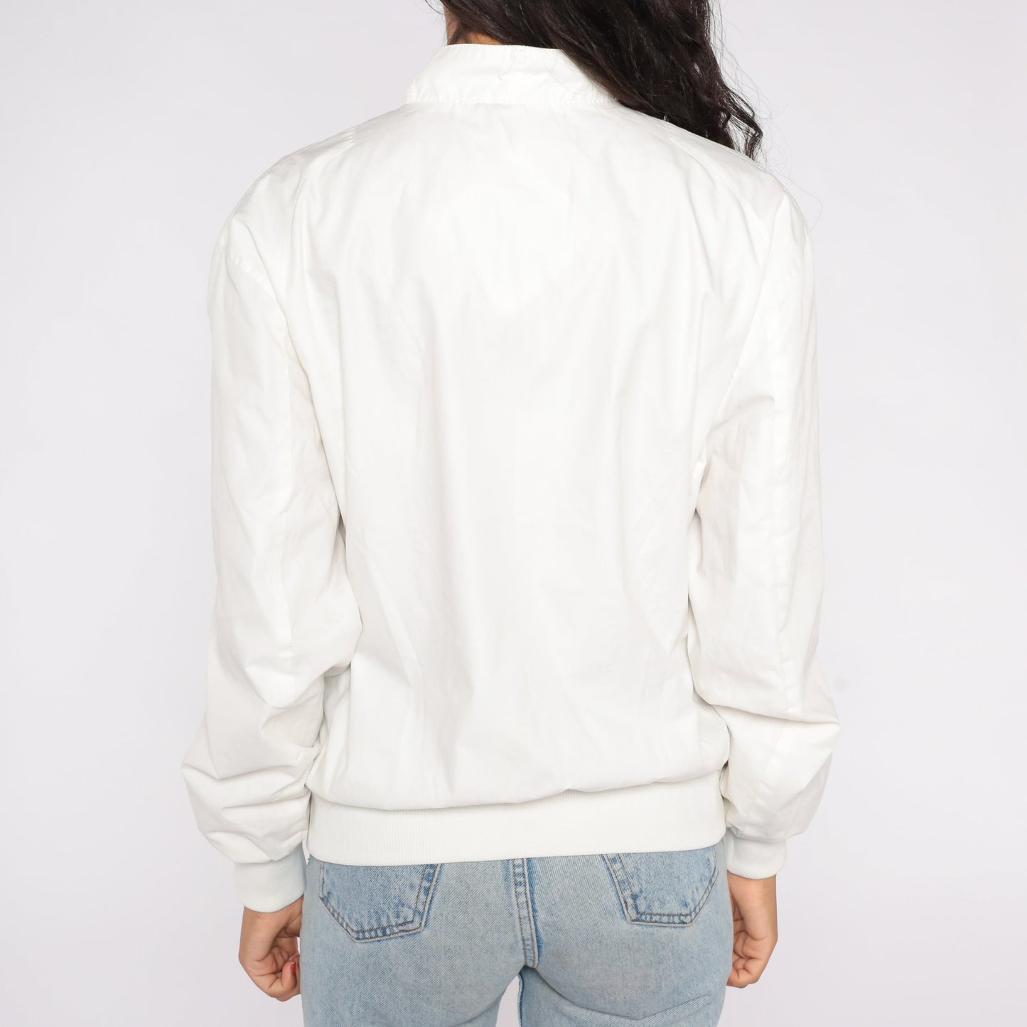 80s Members Only White Windbreaker Jacket Zip-Up Men's 38