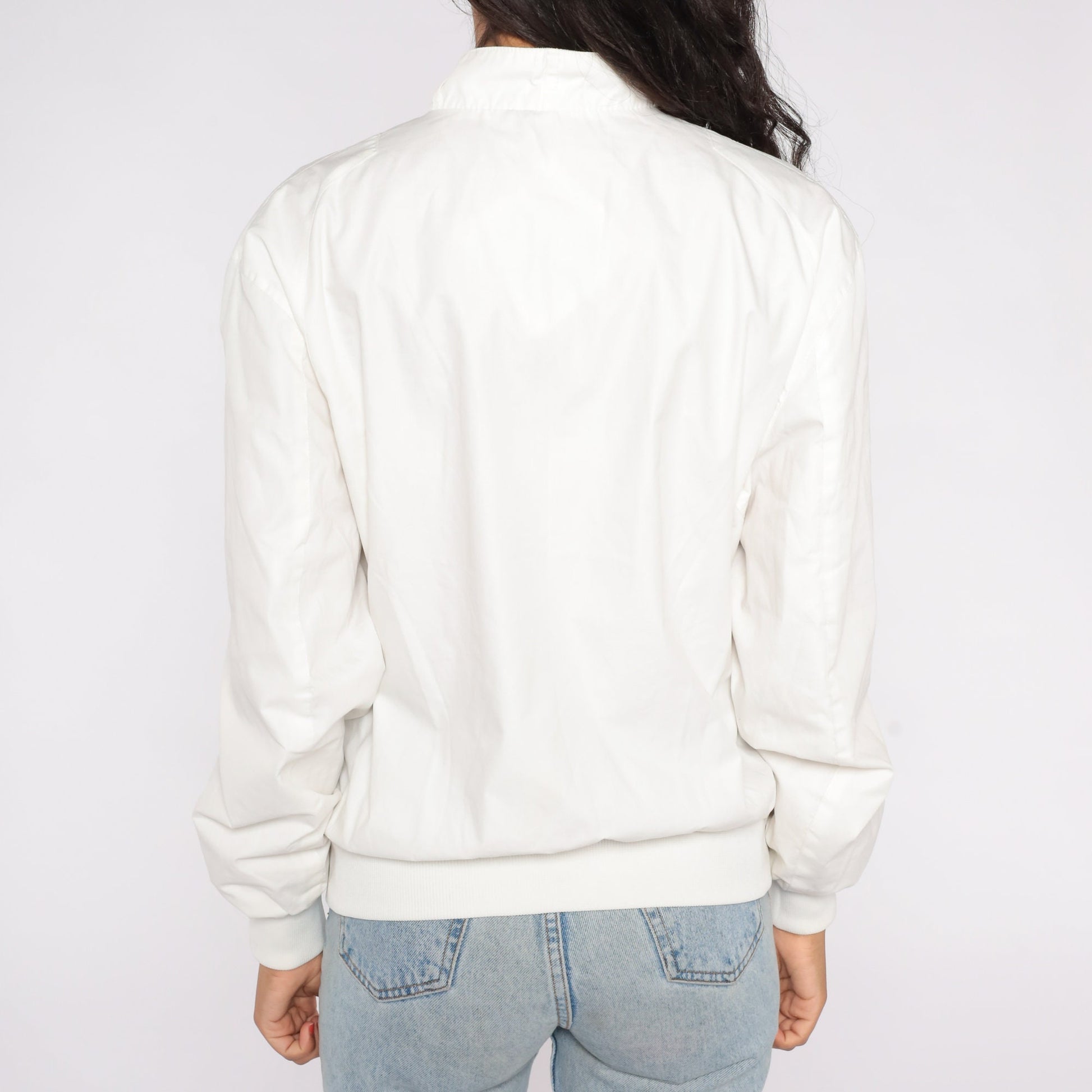80s Members Only White Windbreaker Jacket Zip-Up Men's 38
