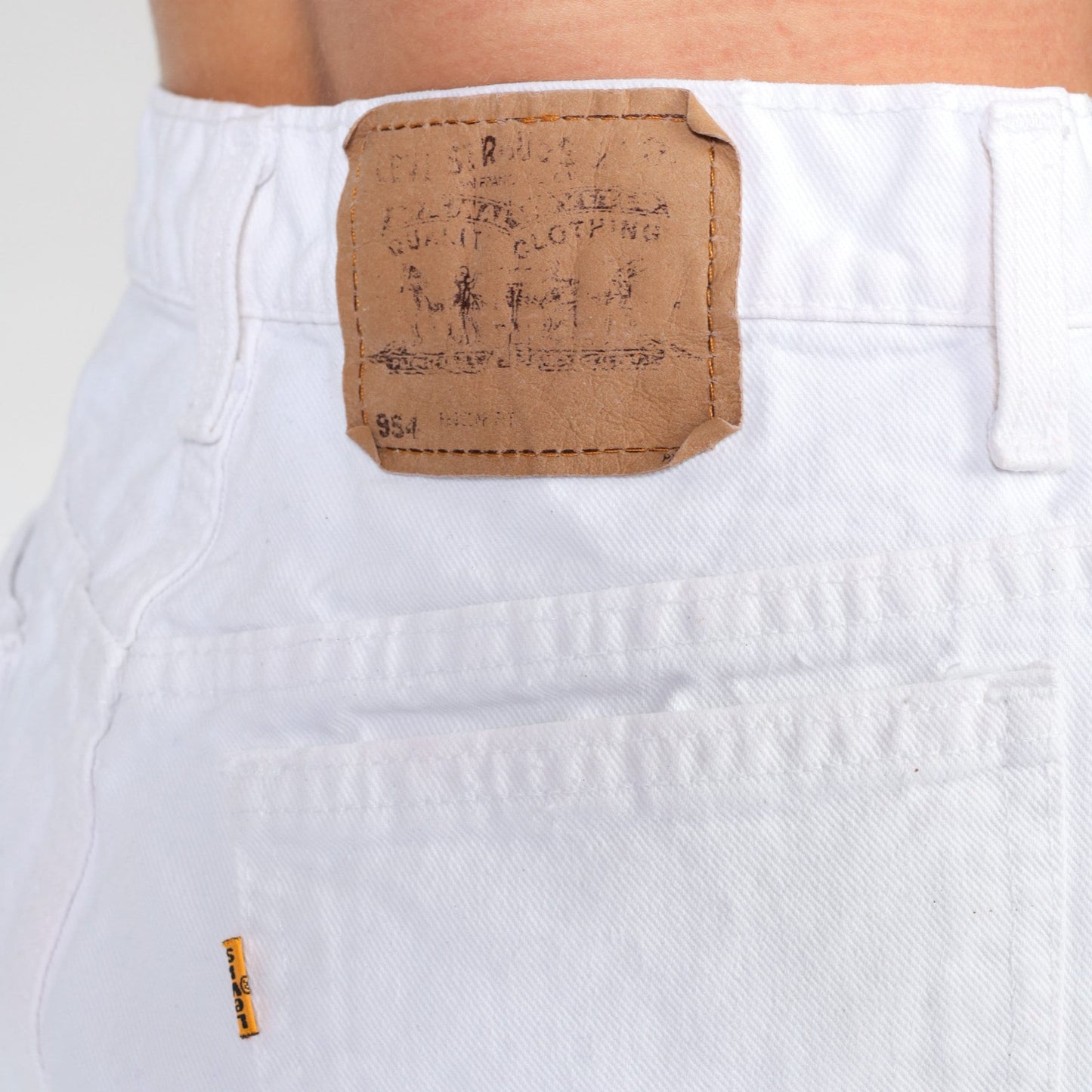 90s Levi's 954 White Denim Shorts High Rise Small