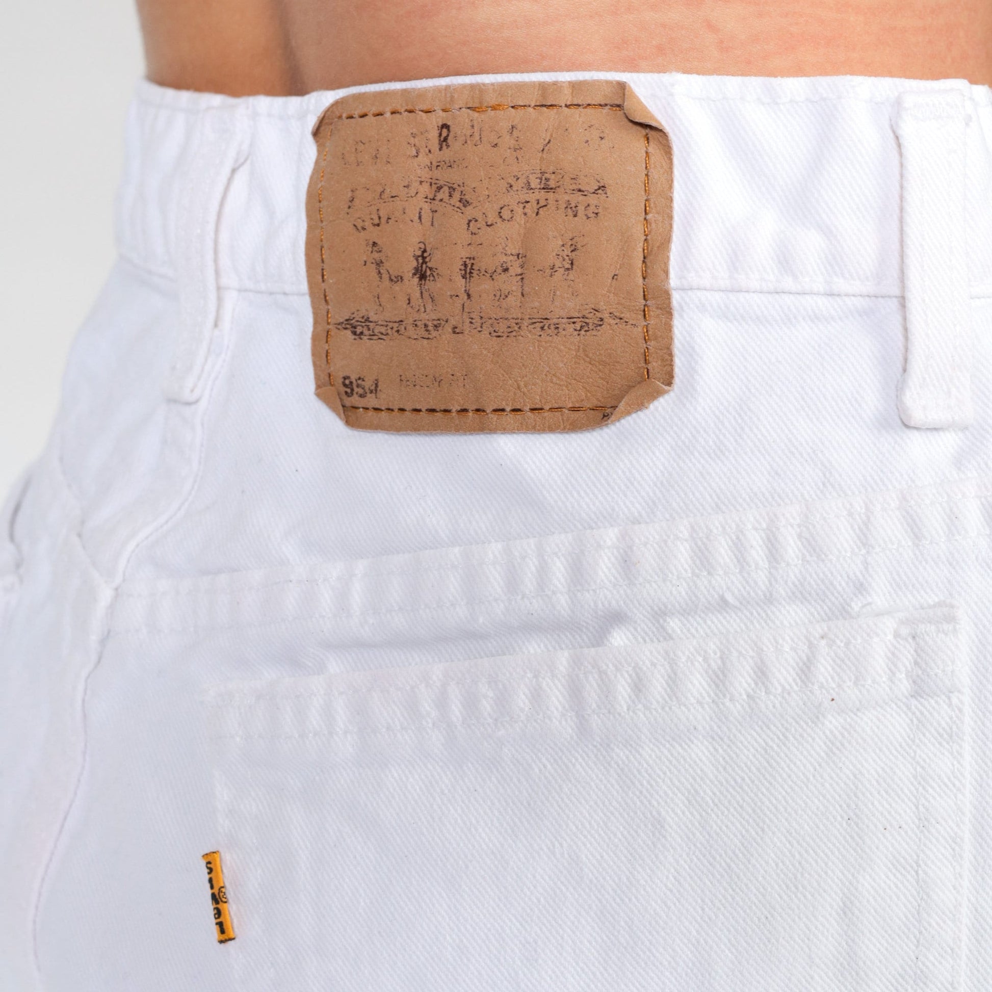 90s Levi's 954 White Denim Shorts High Rise Small