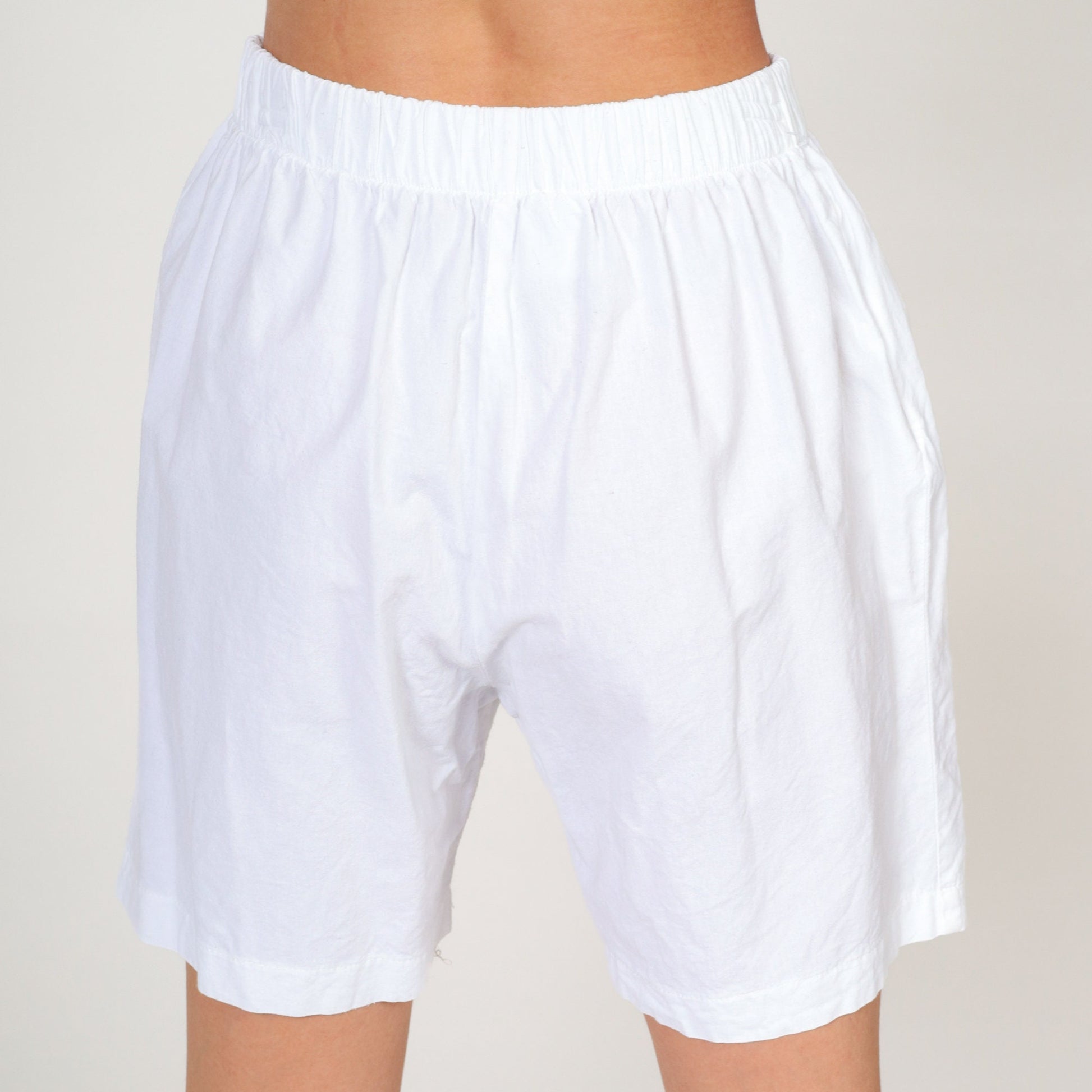 90s Sport Method White Cotton Shorts Elastic Waist Small