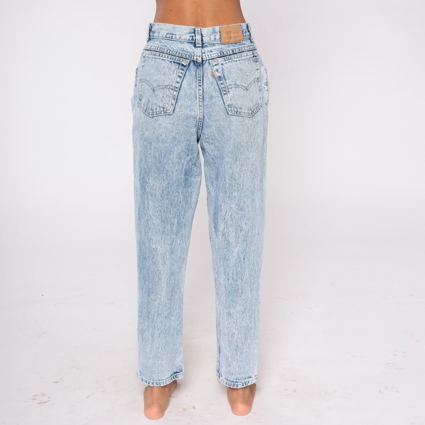 90s Levi's 573 Acid Wash High Waisted Tapered Jeans Small