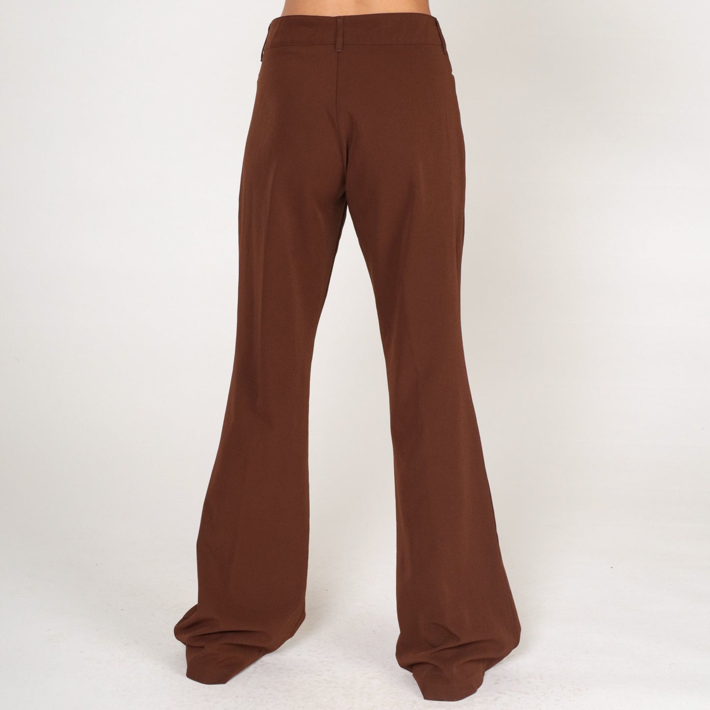 90s Brown Flared Trousers Low Rise Bell Bottoms Tall Medium