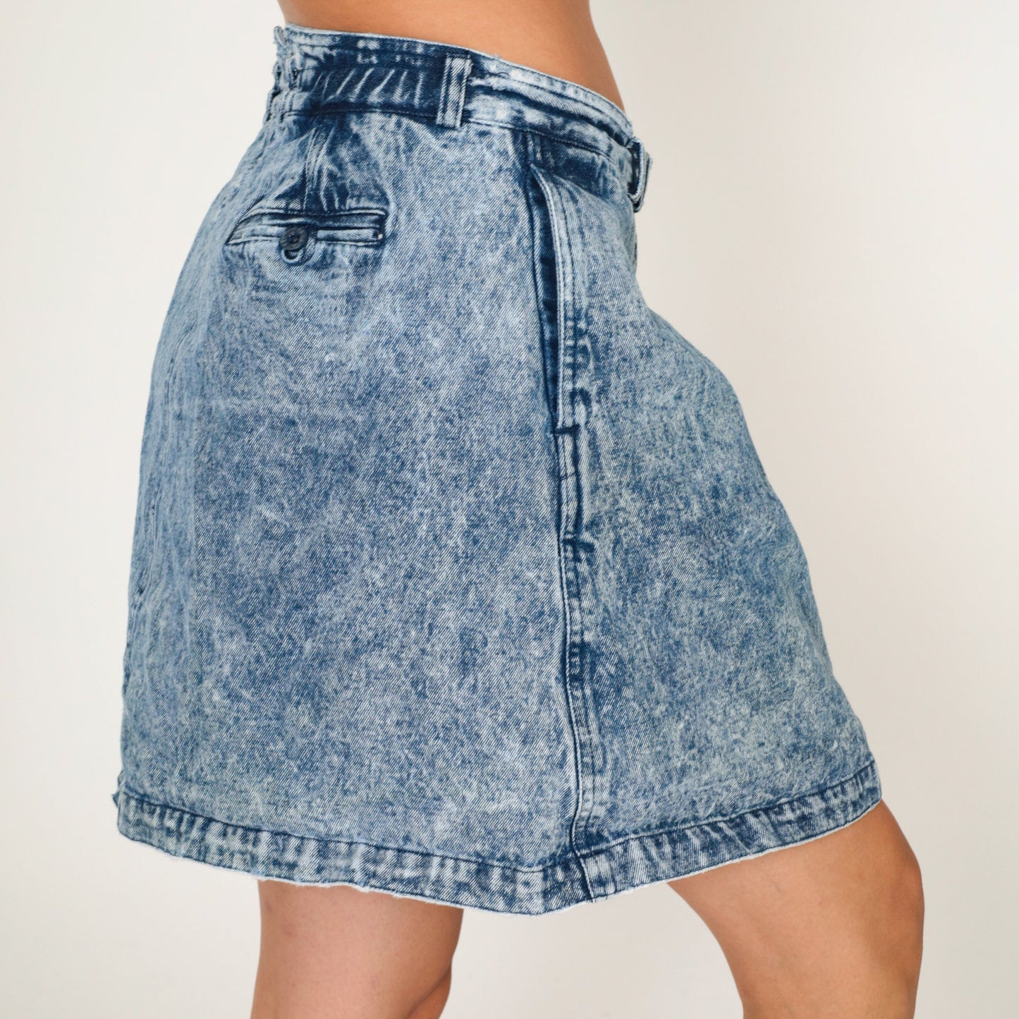 90s Nike Challenge Court Acid Wash Denim Mini Skirt High Waisted Blue Large L