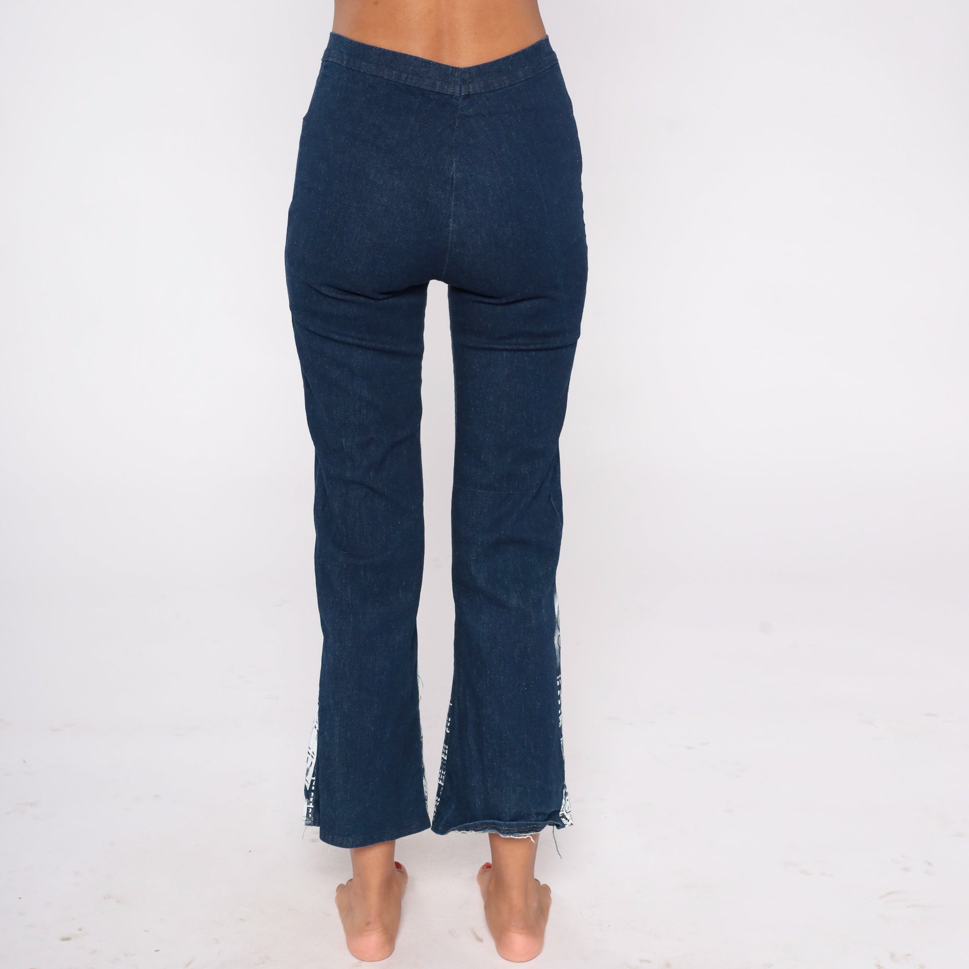 Y2K San Francisco Airbrushed Glitter Jeans Blue Denim Mid Rise Extra Small