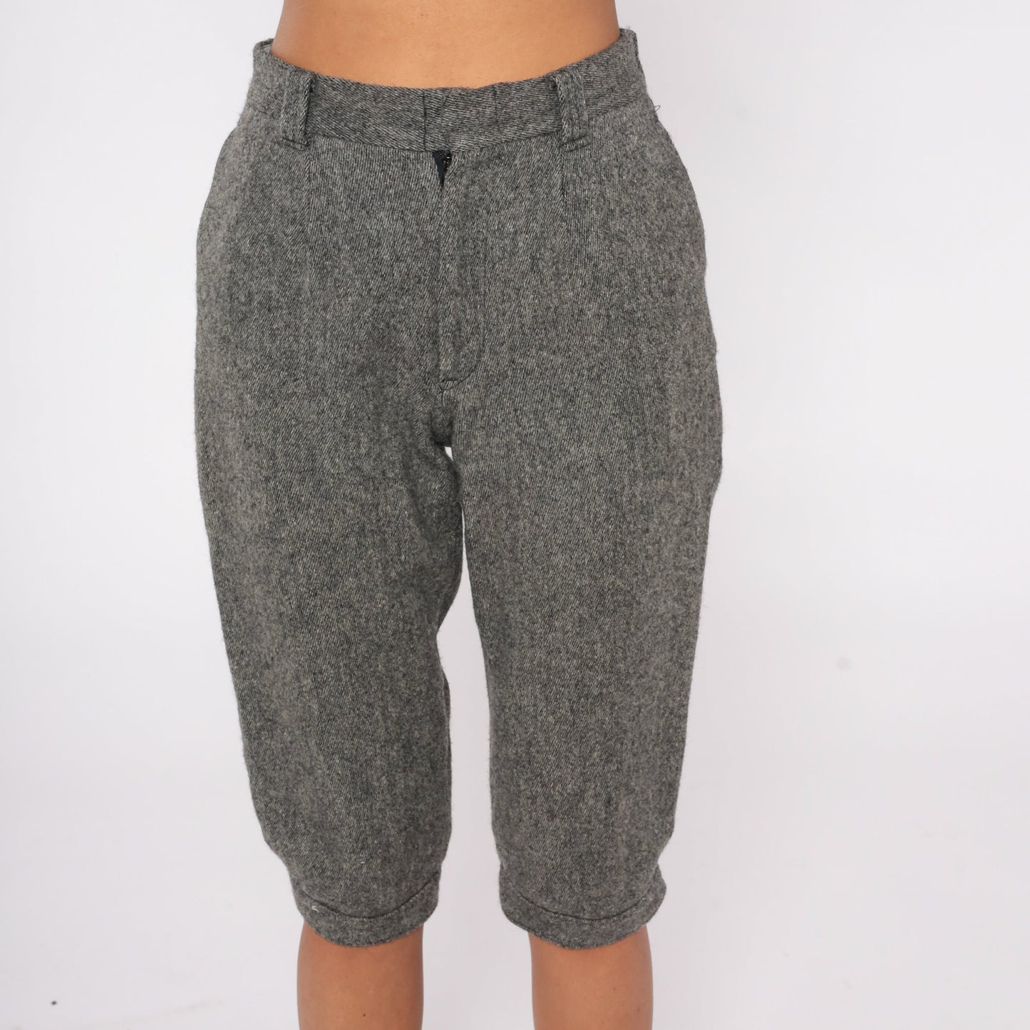 Woolrich 80s Grey Wool Blend High-Waisted Capri Pants Small S
