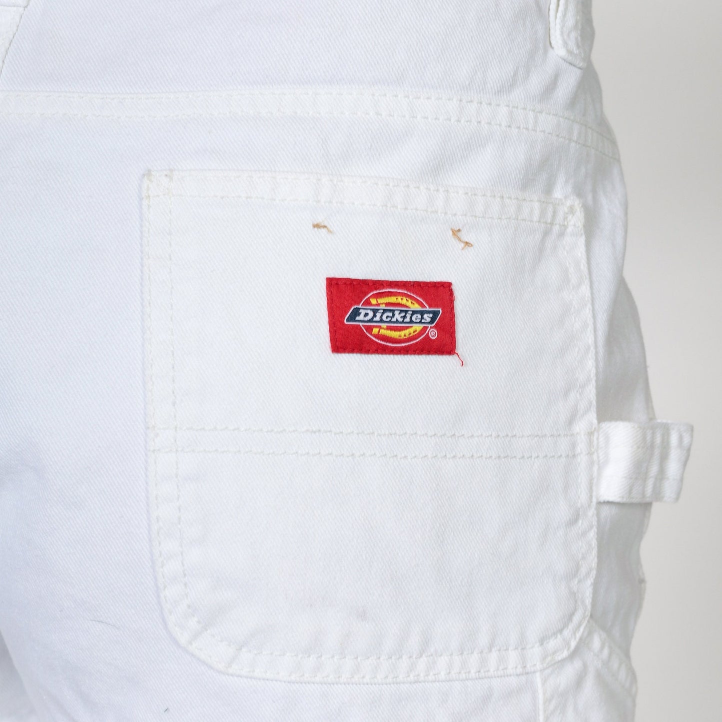 Y2K Dickies White Denim Carpenter Shorts Hammer Loop Mid Rise Medium