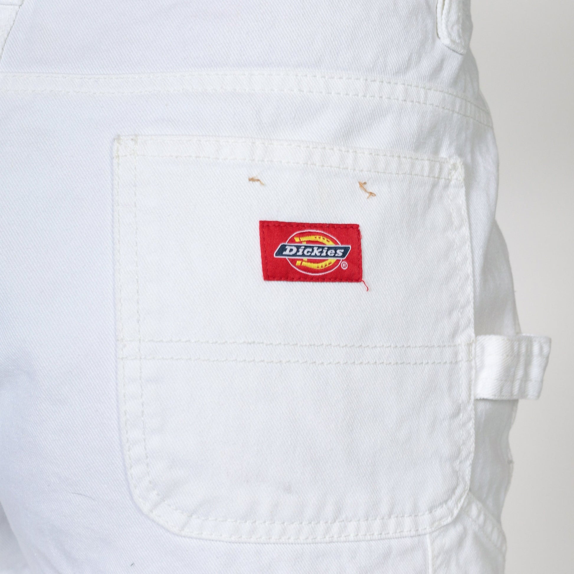 Y2K Dickies White Denim Carpenter Shorts Hammer Loop Mid Rise Medium