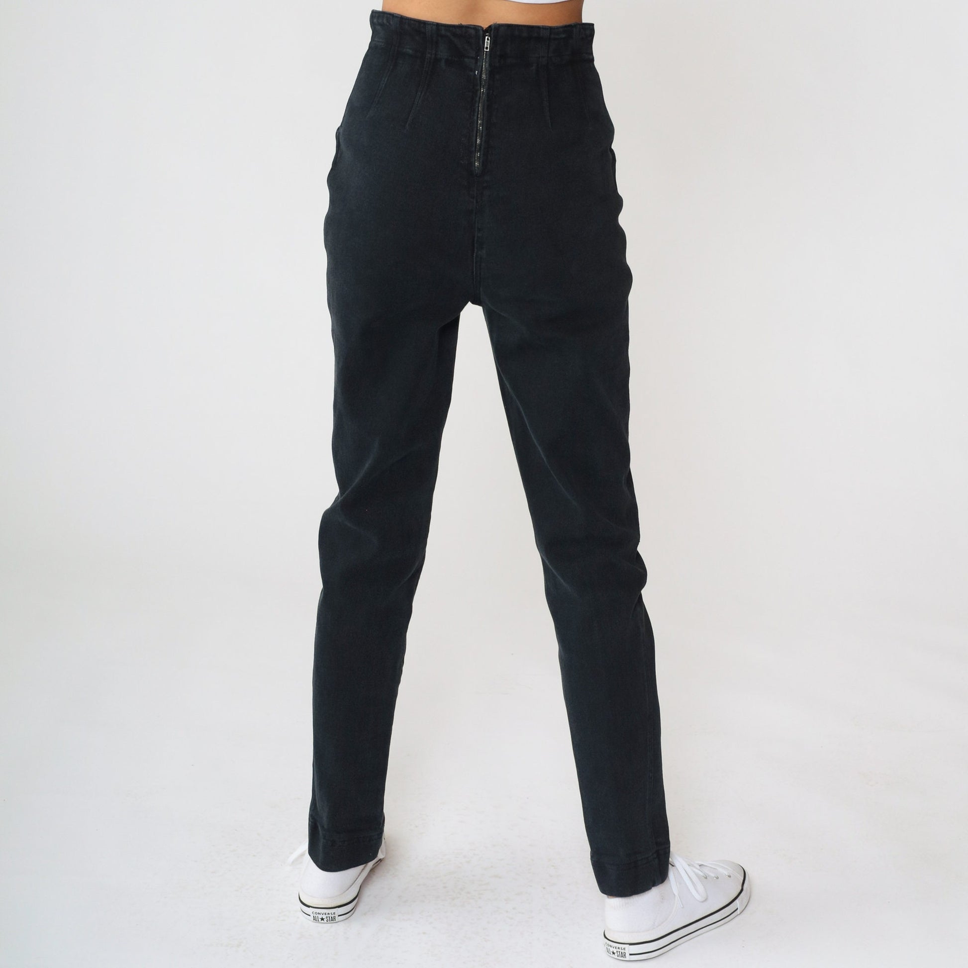 90s Black High Waisted Jeggings Slim Fit Denim Spandex Small S