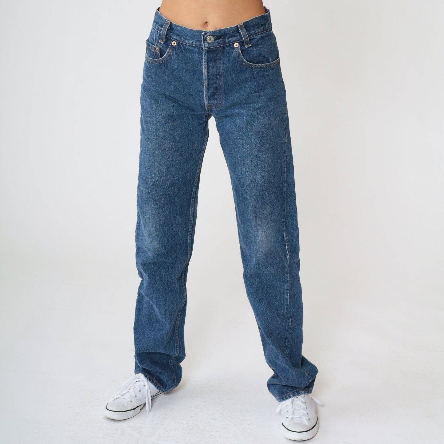 90s Levi's Student Jeans Straight Leg Mid Rise Blue Denim Extra Small XS