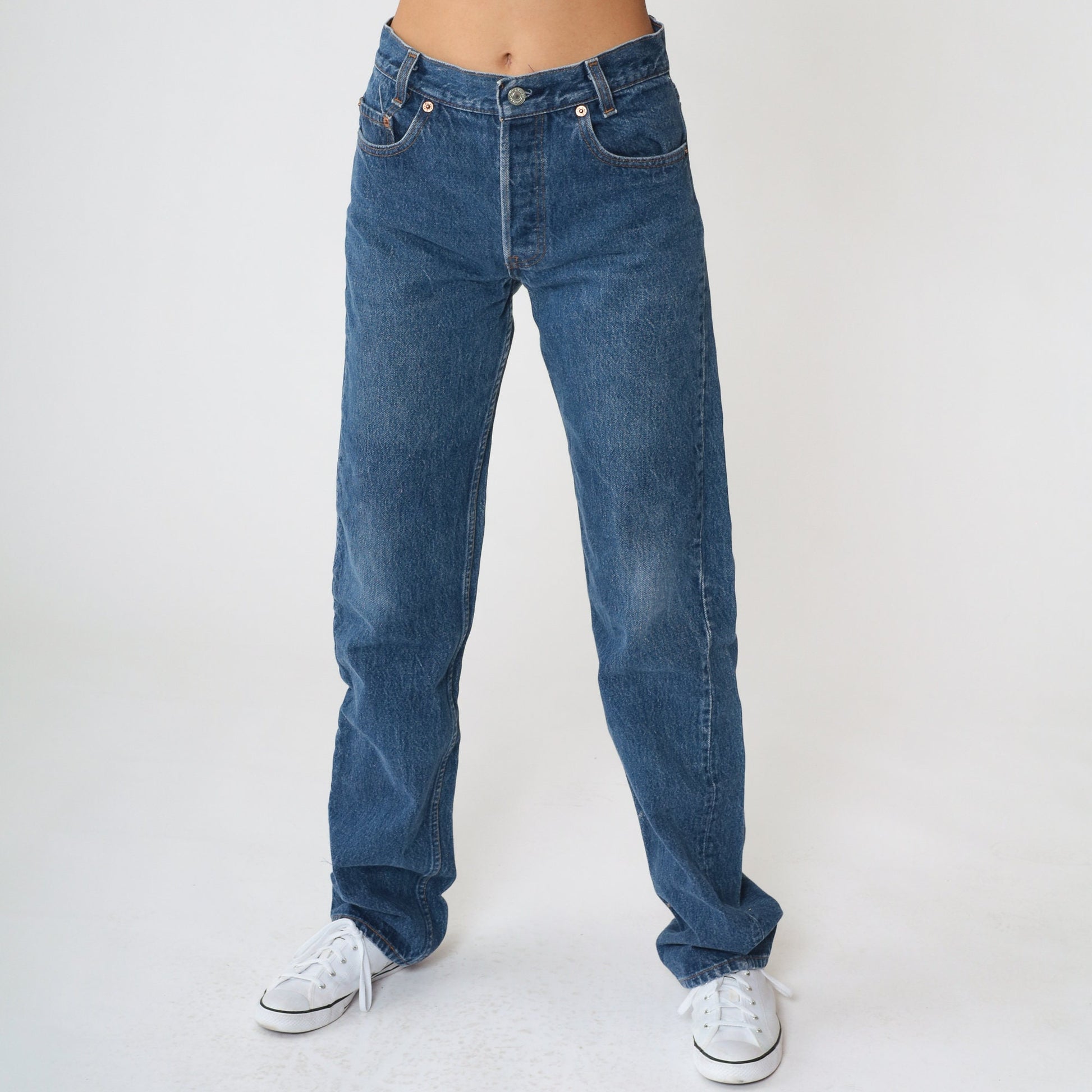 90s Levi's Student Jeans Straight Leg Mid Rise Blue Denim Extra Small XS