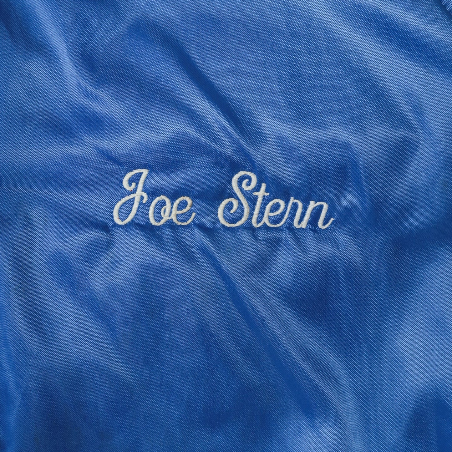 90s The Bicycle Source Blue Satin Bomber Jacket Joe Stern BMX Extra Large XL