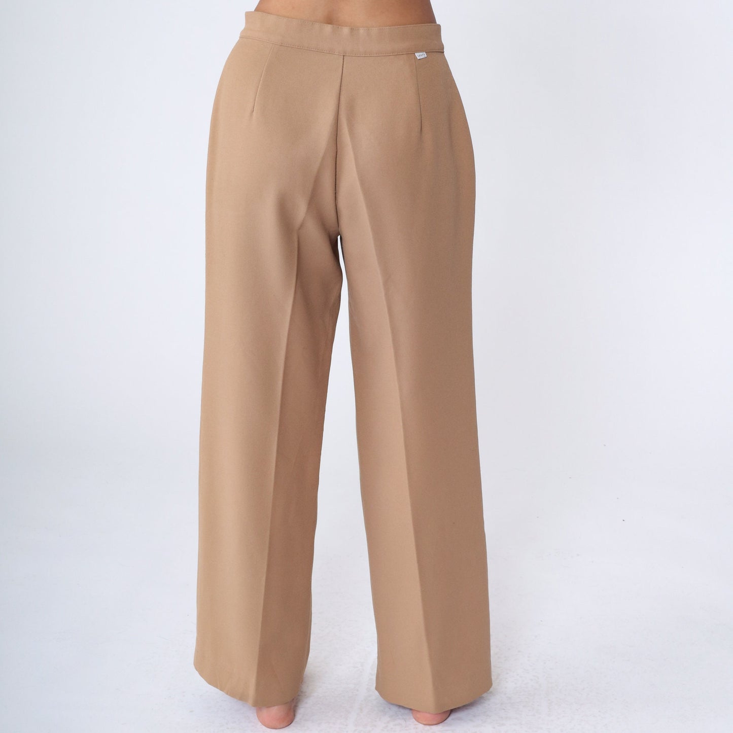 70s Levi's Tan High-Waist Wide-Leg Trousers Straight Leg Medium 30