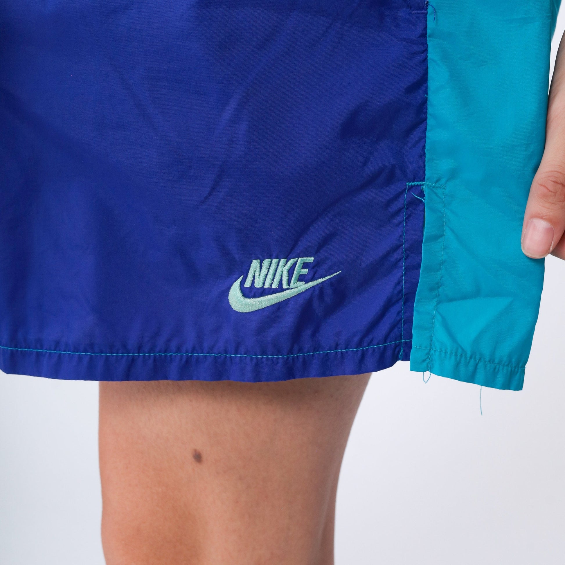 Nike 90s Colorblock Swim Shorts Turquoise Blue Nylon Large