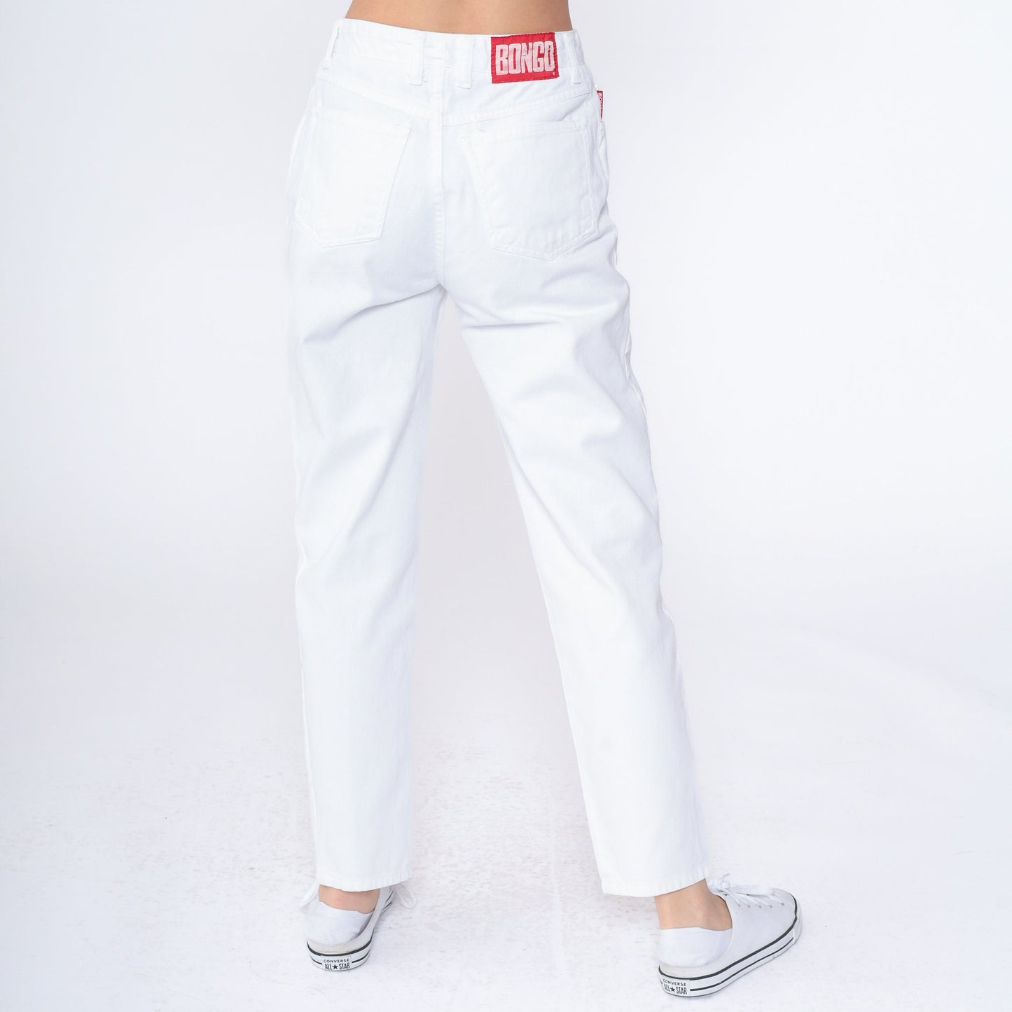 90s Bongo White High-Waist Tapered Denim Jeans Small S