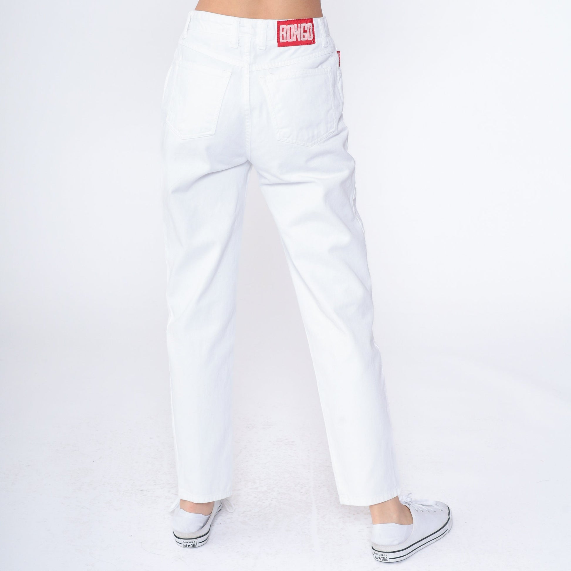 90s Bongo White High-Waist Tapered Denim Jeans Small S