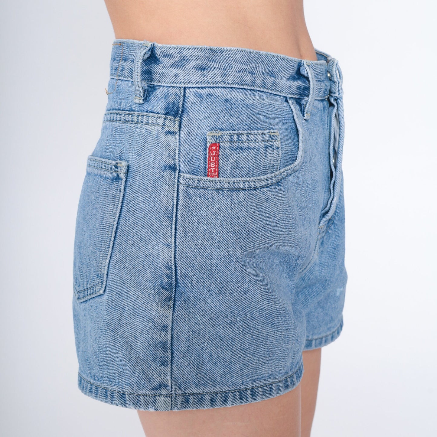 90s Just USA High-Rise Denim Shorts Blue Jean Small S