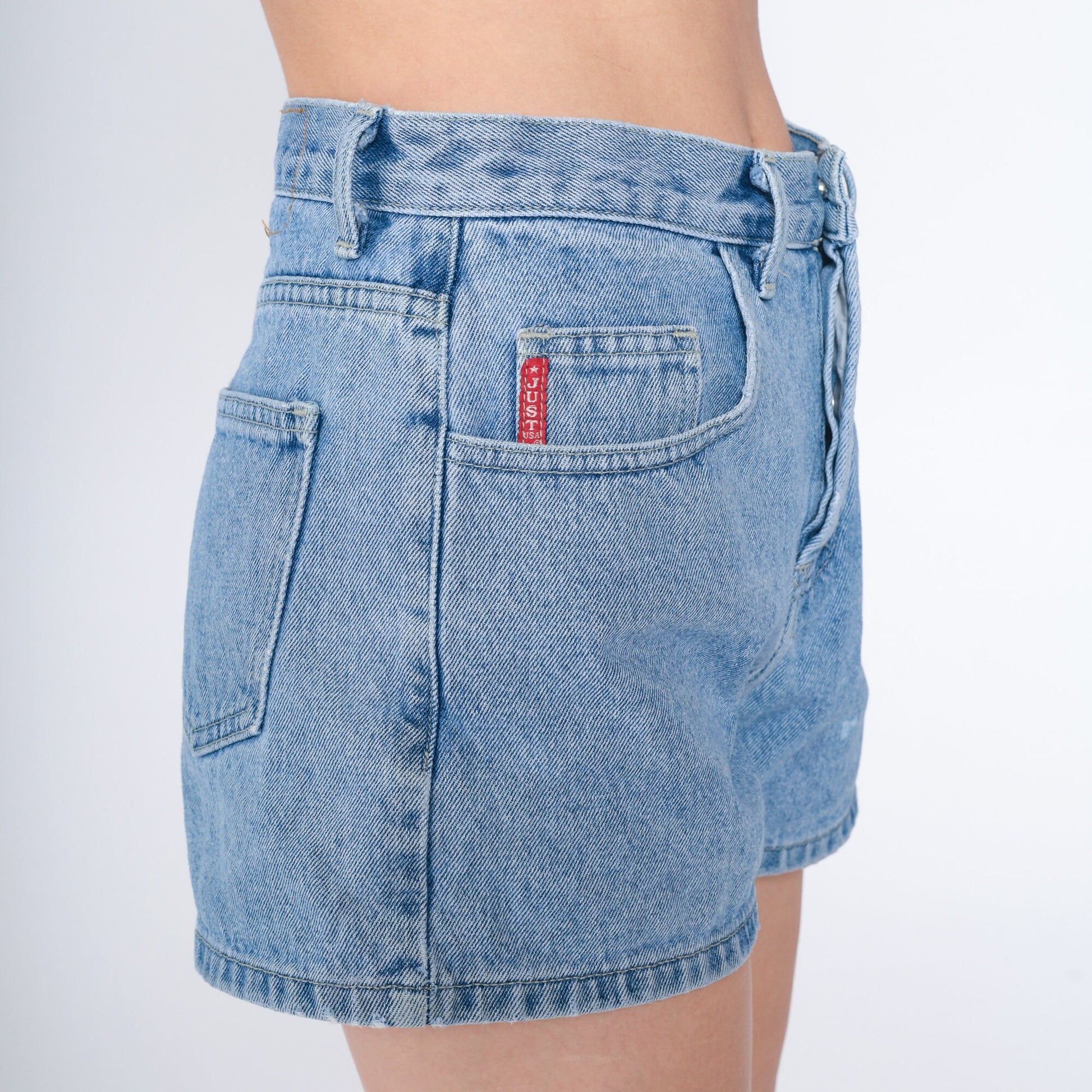 90s Just USA High-Rise Denim Shorts Blue Jean Small S