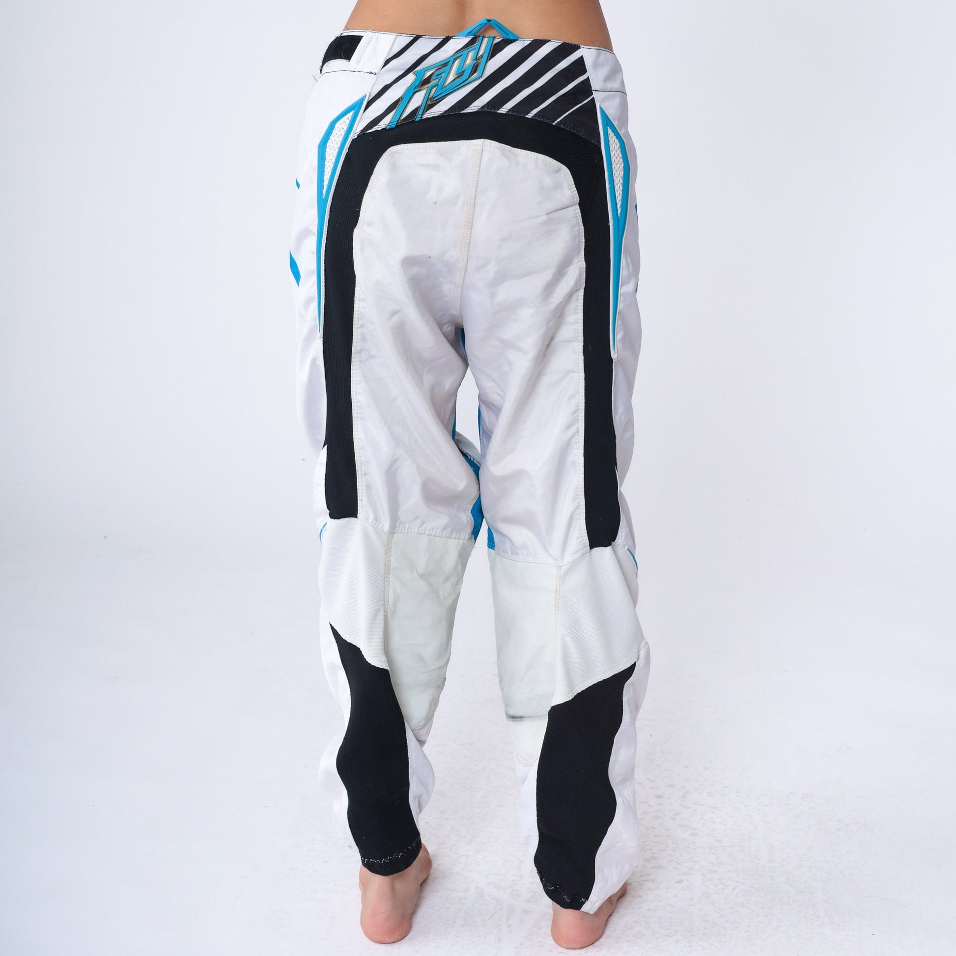 90s Fly Racing Motocross Pants White Black Motorcycle Riding Large