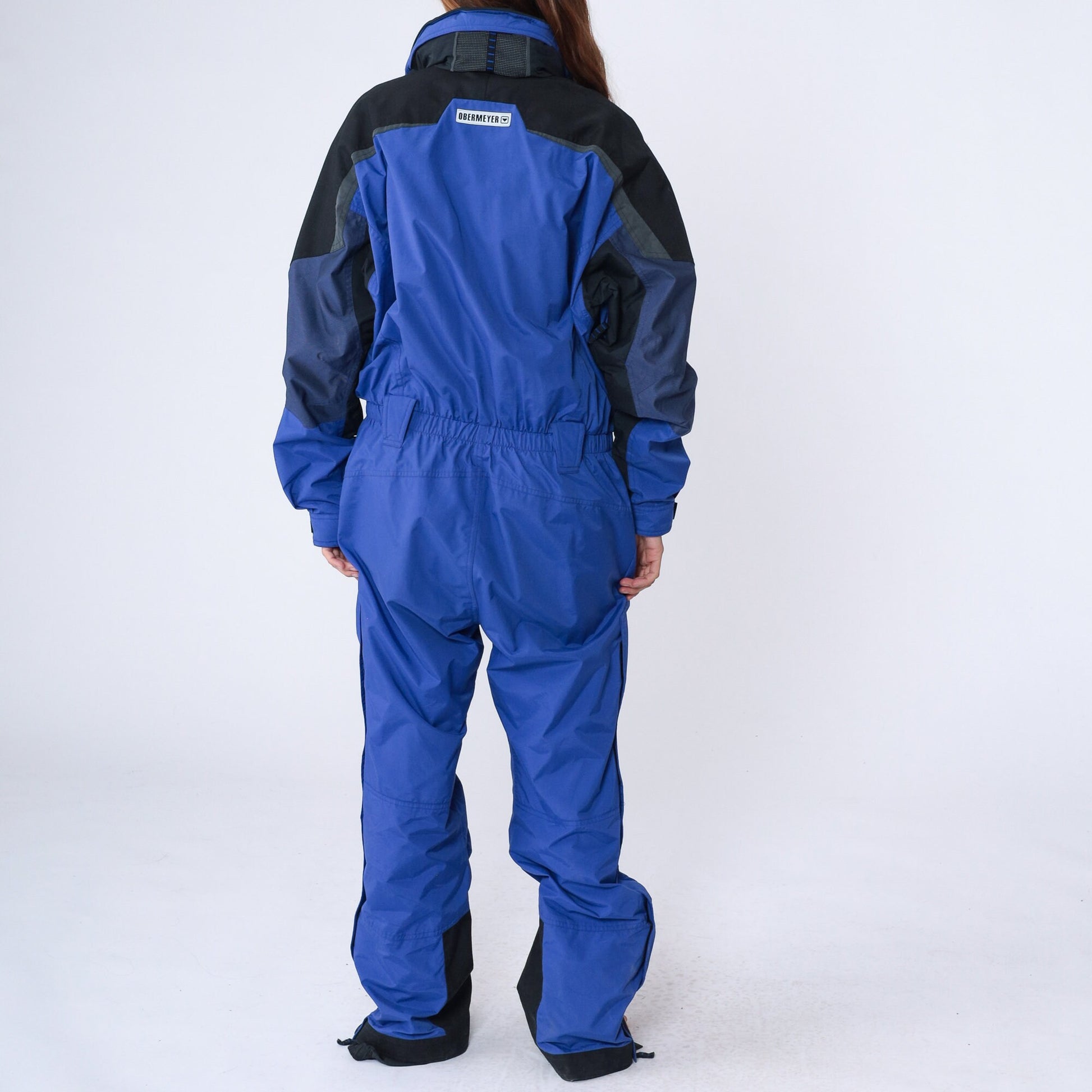 00s Obermeyer One-Piece Ski Suit Purple-Blue Black Trim Women's Extra Large XXL