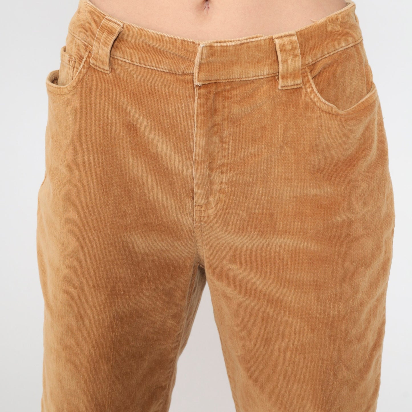 00s St. John's Bay Golden Brown Corduroy Pants Straight Leg Mid Rise Small 6