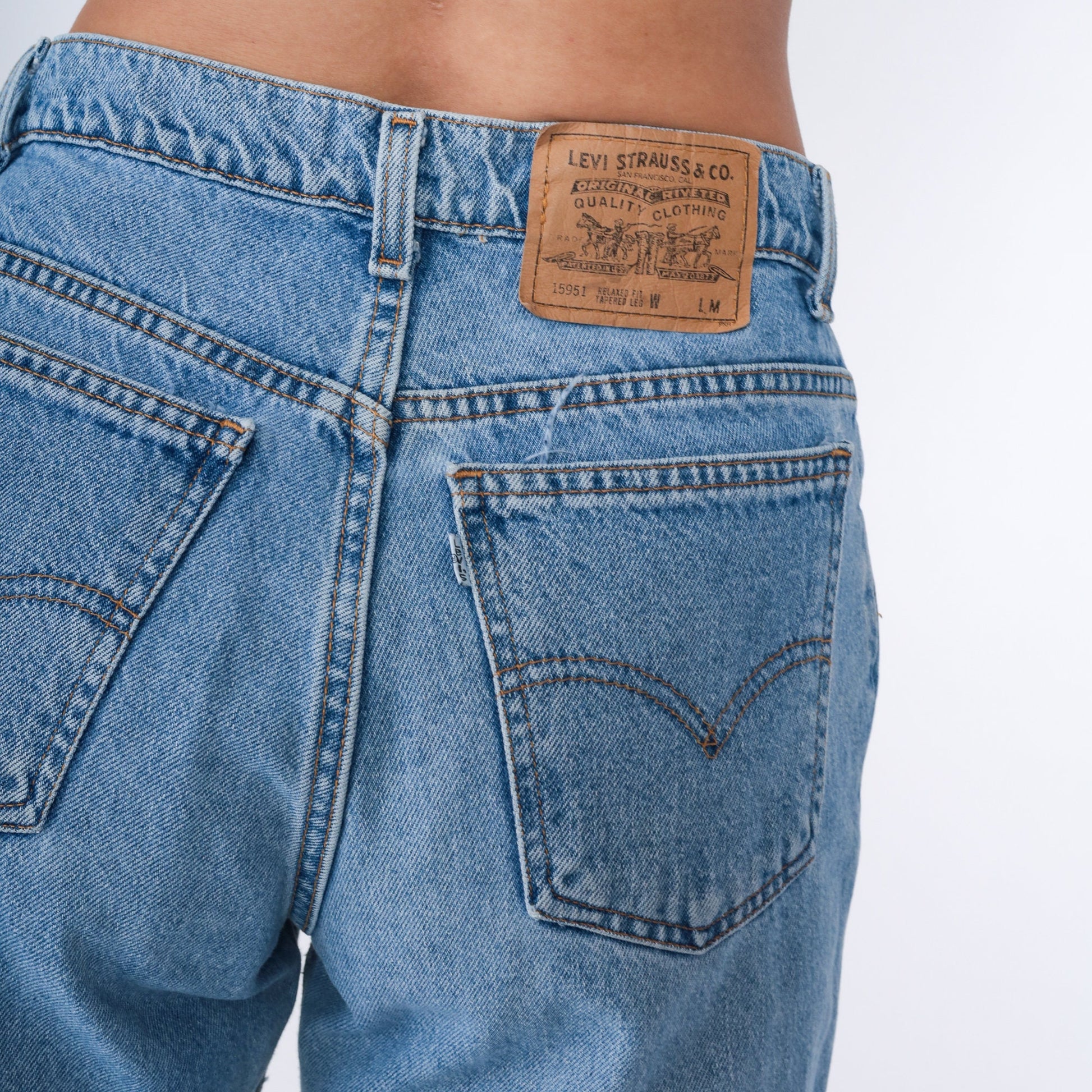 90s Levi's 951 High Waist Tapered Mom Jeans Medium Blue Denim Medium 10