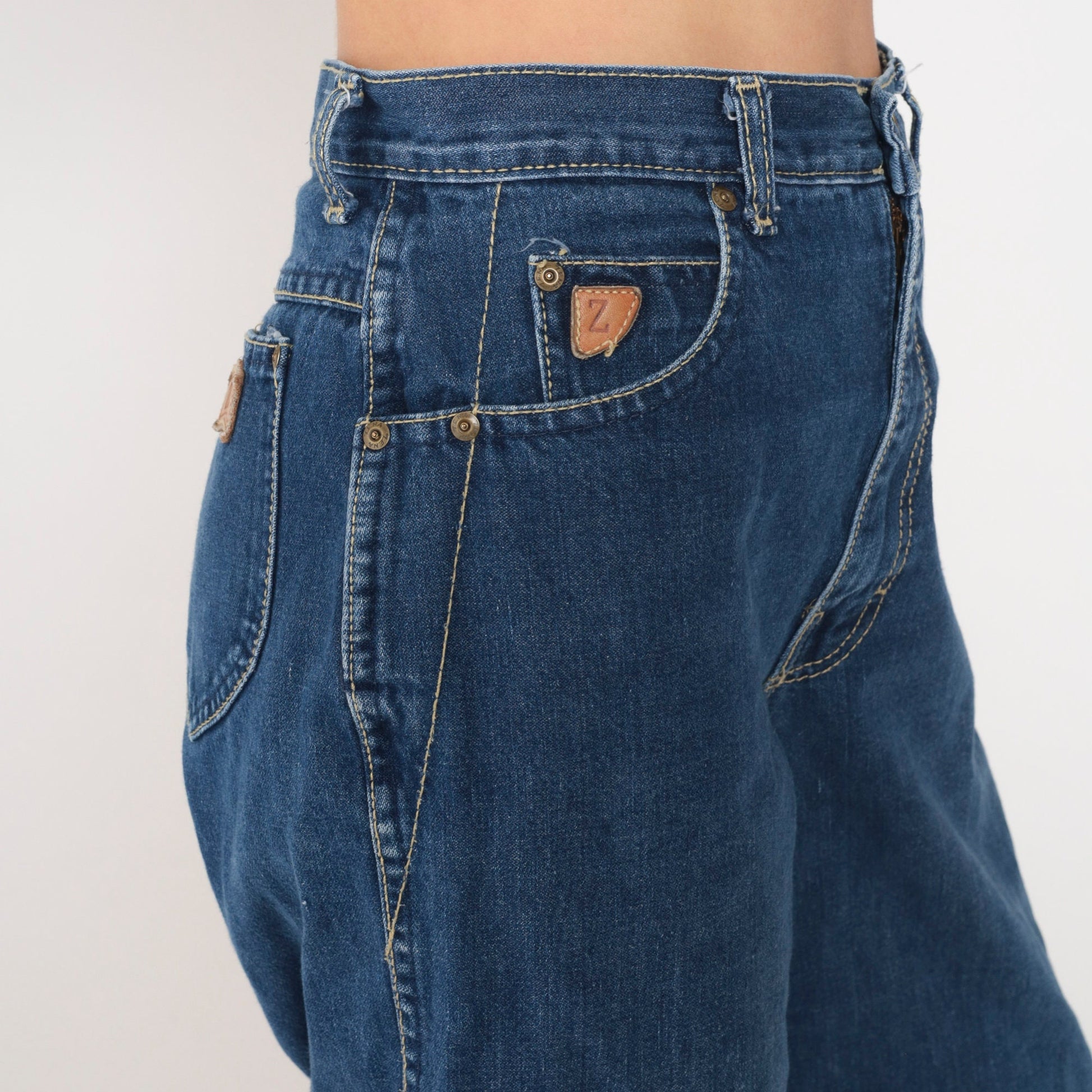 90s Zena High Waist Straight Leg Mom Jeans Blue Denim Small 27