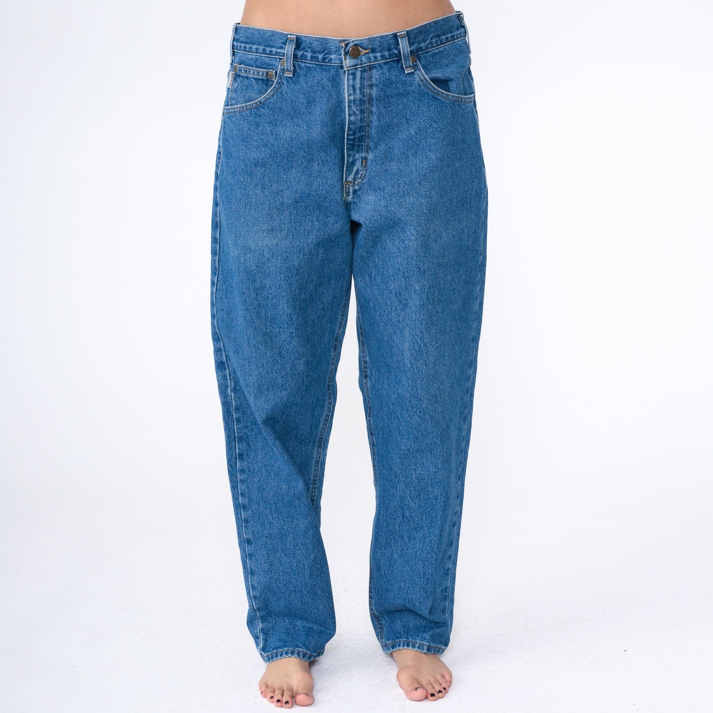 Carhartt 00s Workwear Jeans Blue Denim High Waist Relaxed Tapered Men's 36x30