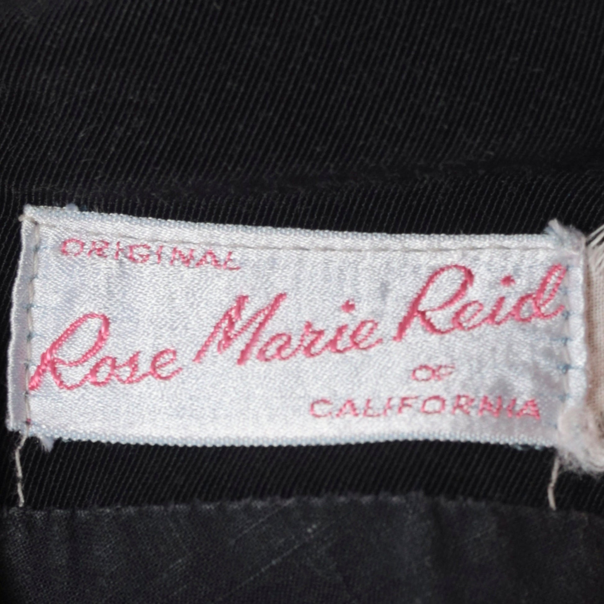 50s Rose Marie Reid One-Piece Swimsuit Black Skirted Boyshort Small Medium