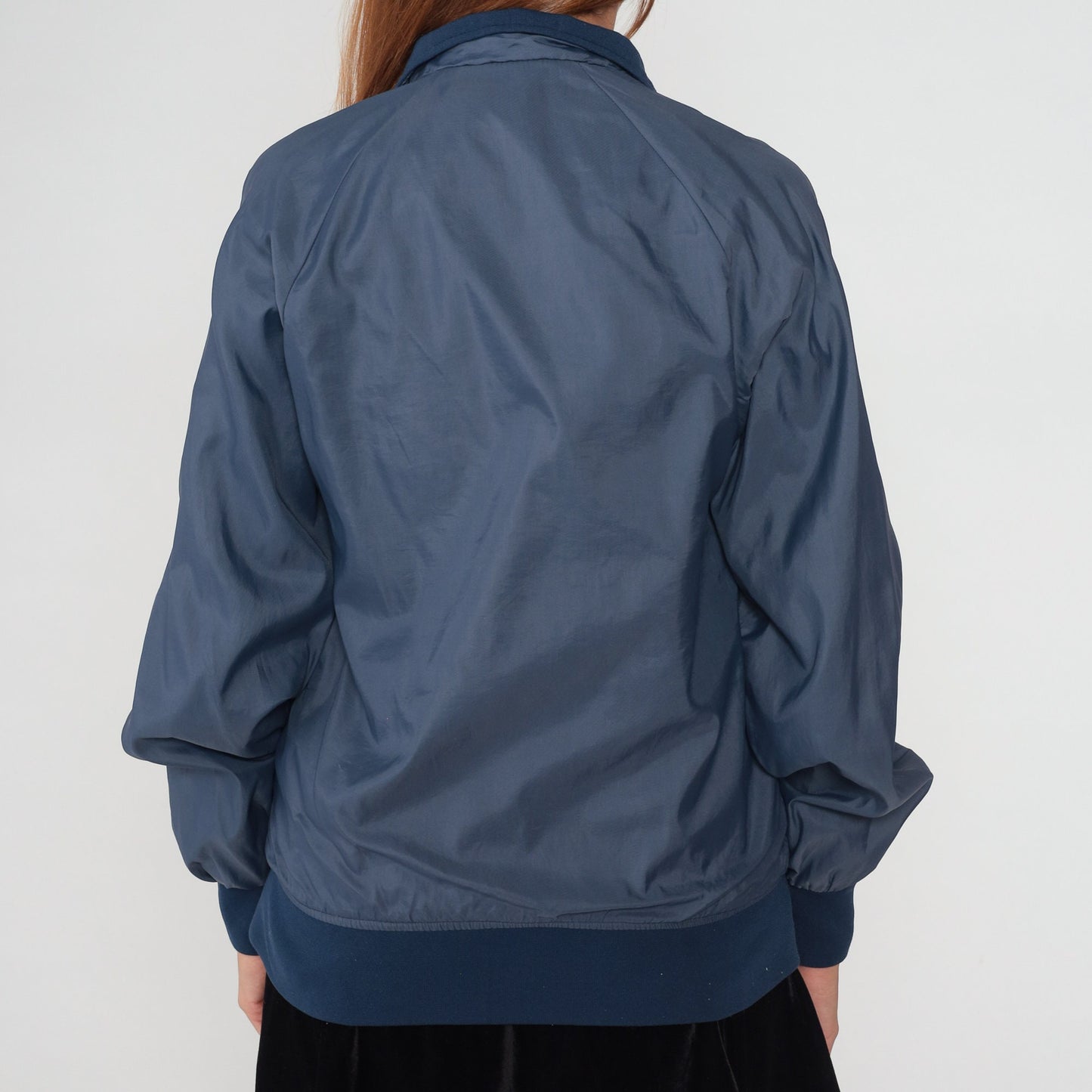 90s Fountaingrove Navy Windbreaker Jacket Duckster Zip Small