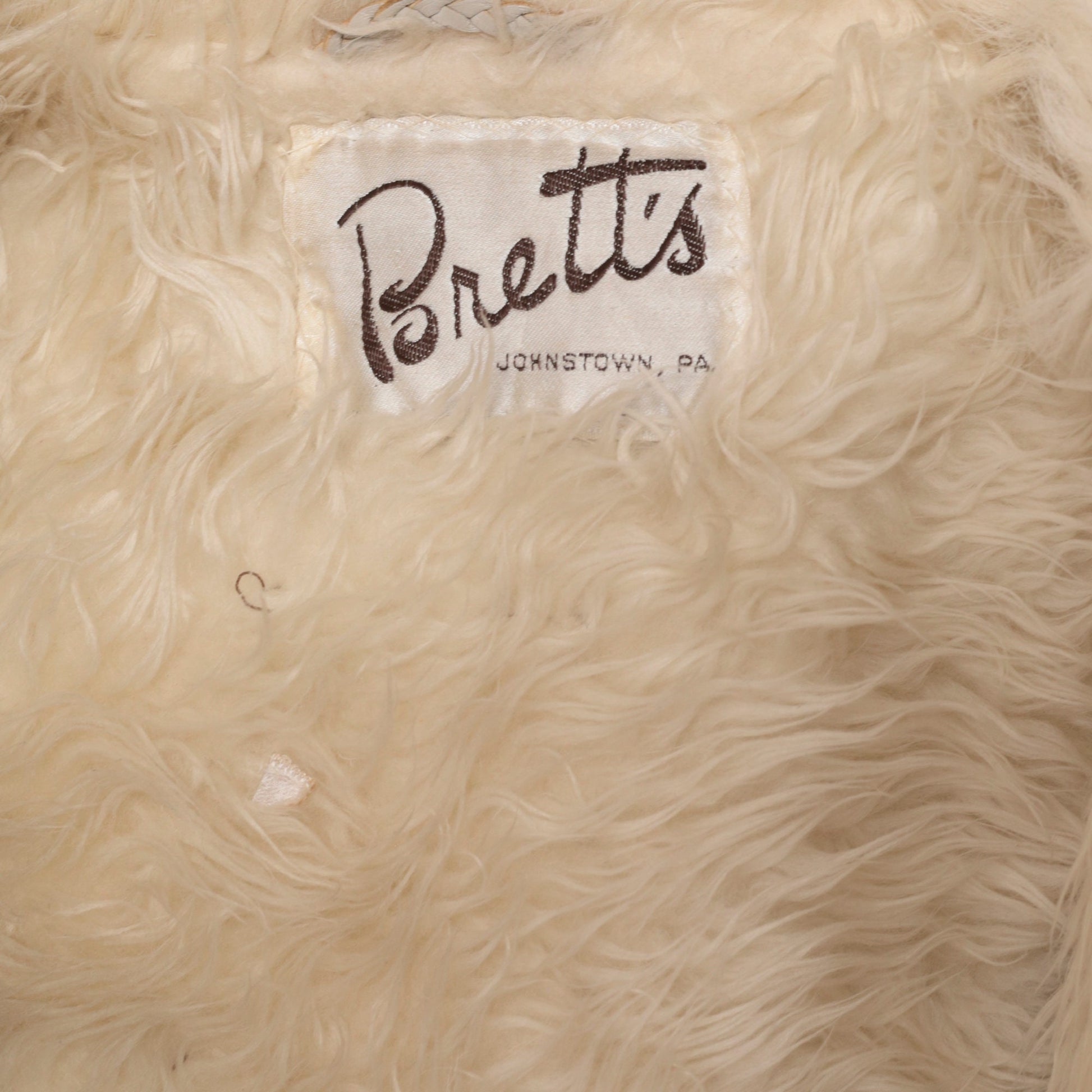1970s Brett's Brown Suede Shearling Jacket Buckle Belt Small