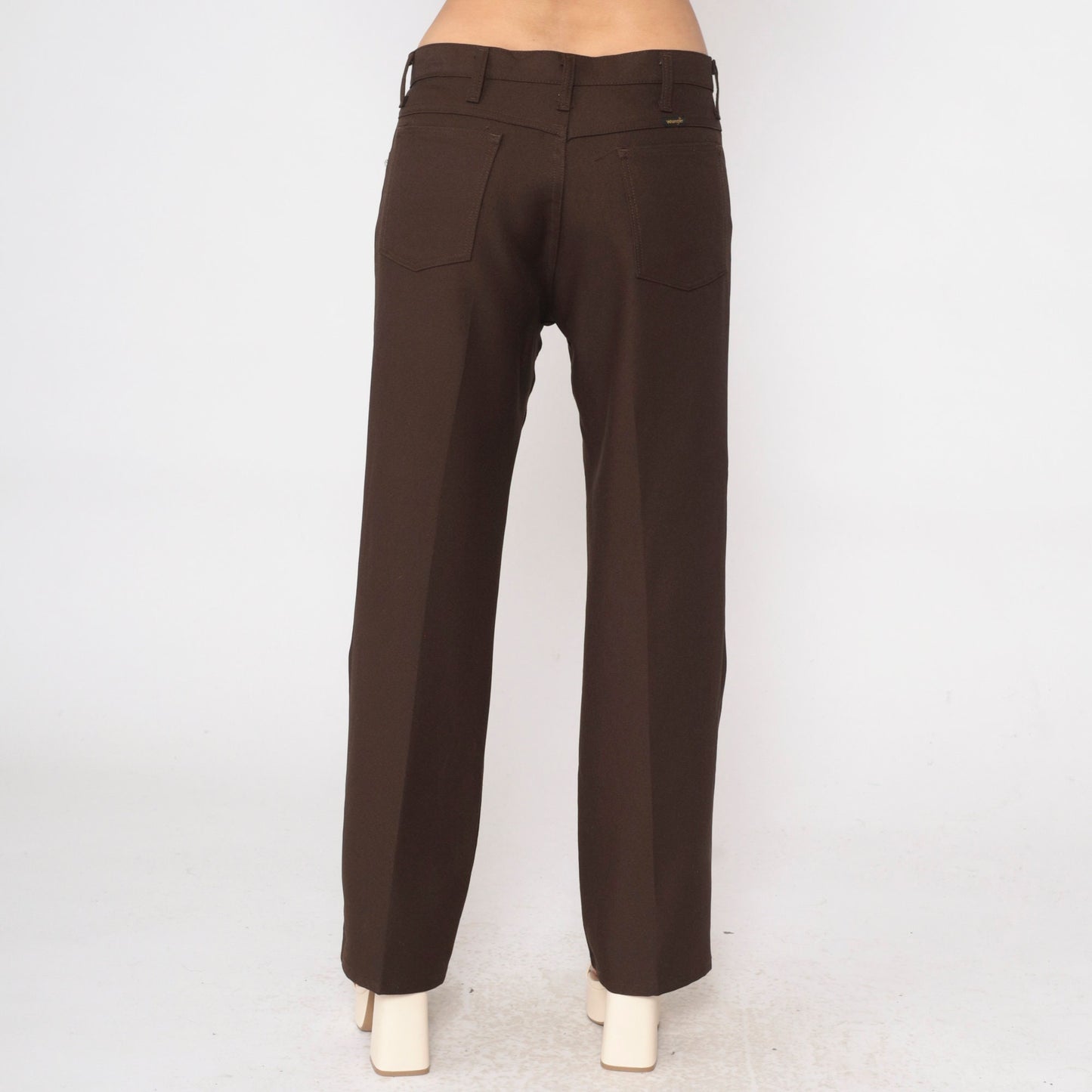 70s Wrangler Straight Leg Pants Brown High Rise Men's 34x30