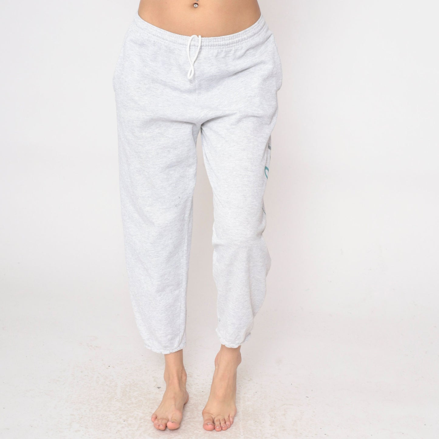 90s Nike Michael Jordan Sweatpants Grey Graphic Warmup Medium