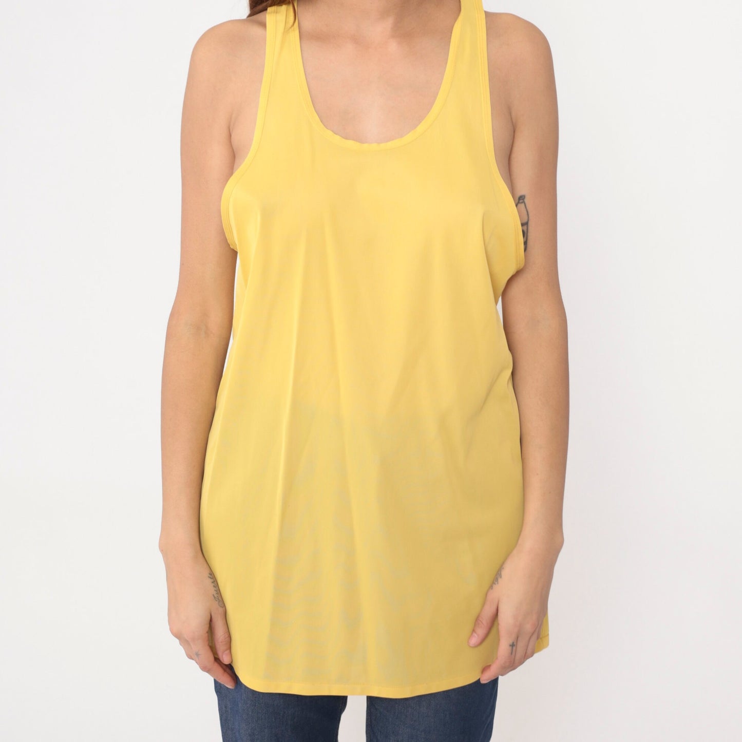 80s Munsingwear Yellow Tank Top Single Stitch Low Armhole Medium