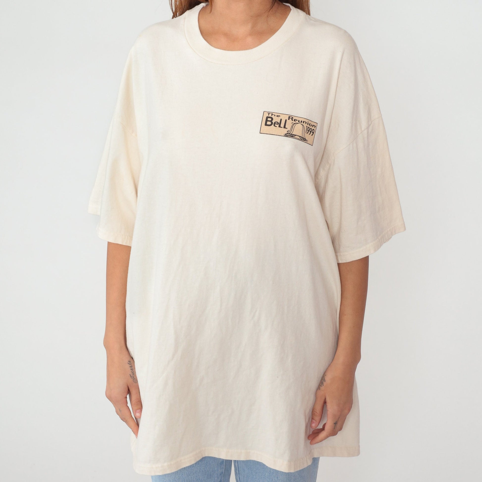 1999 Bell High School Reunion T-Shirt 90s Graphic Tee Cream XXL