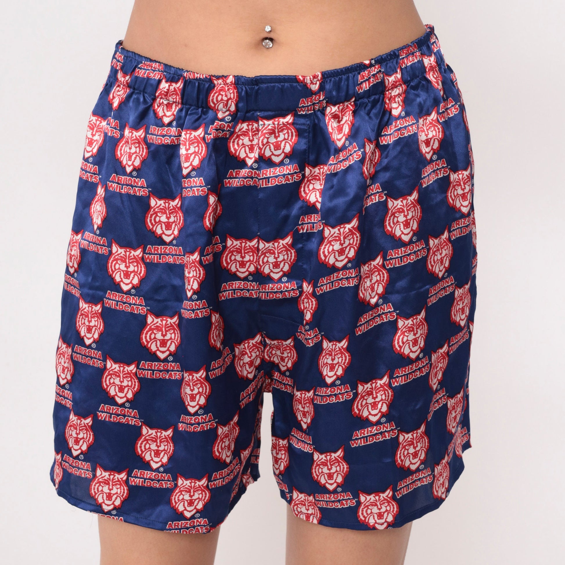 90s Arizona Wildcats Silk Boxer Shorts University Blue Large