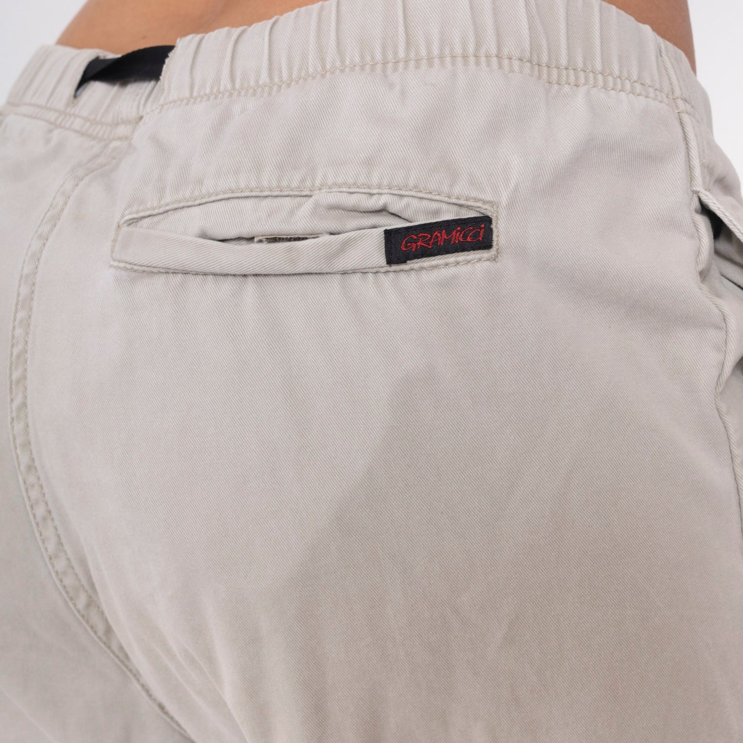90s Gramicci Stone Grey Cotton Climbing Pants Drawstring Waist Medium