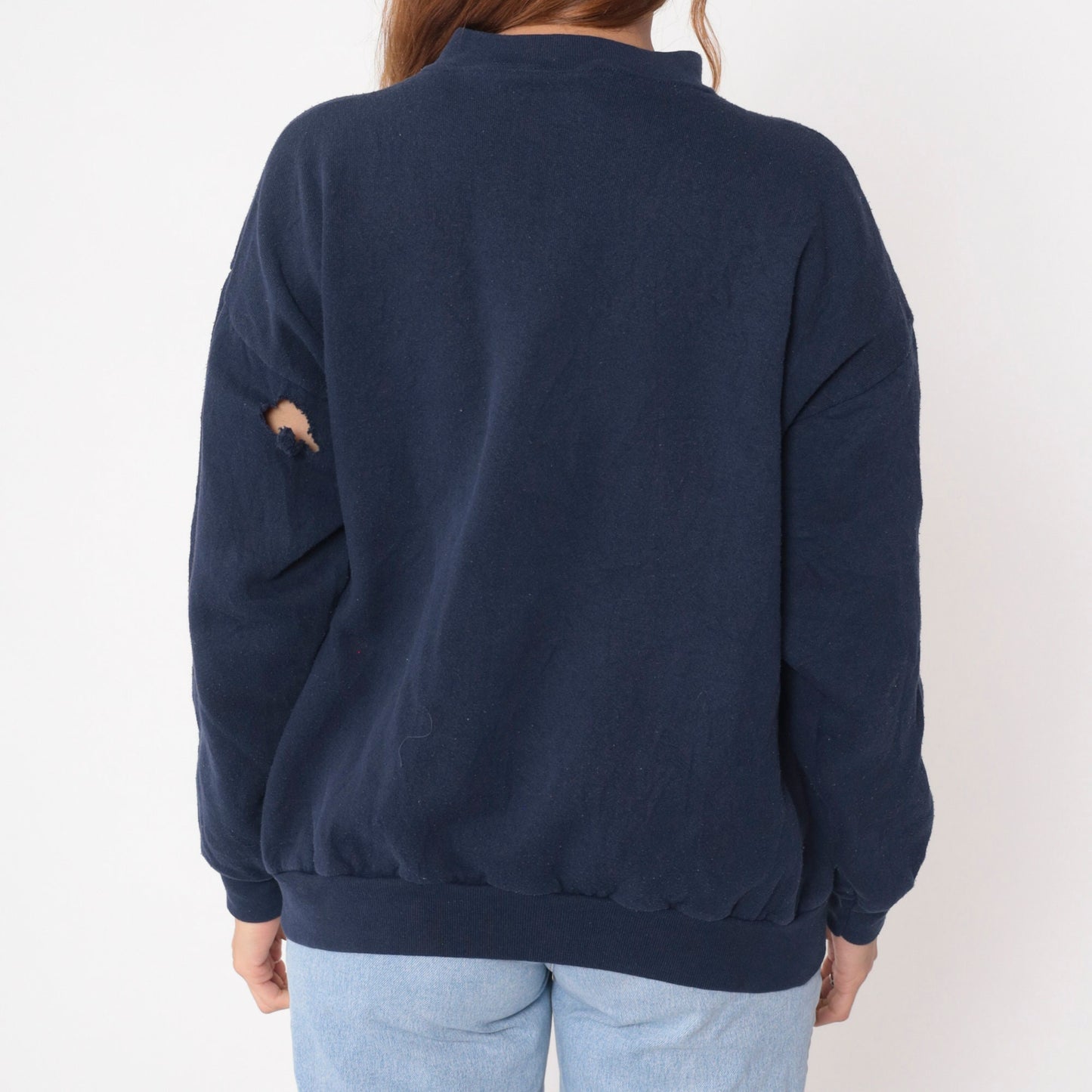 90s Minnesota Moose Embroidered Navy Sweatshirt Crewneck Pullover Large L
