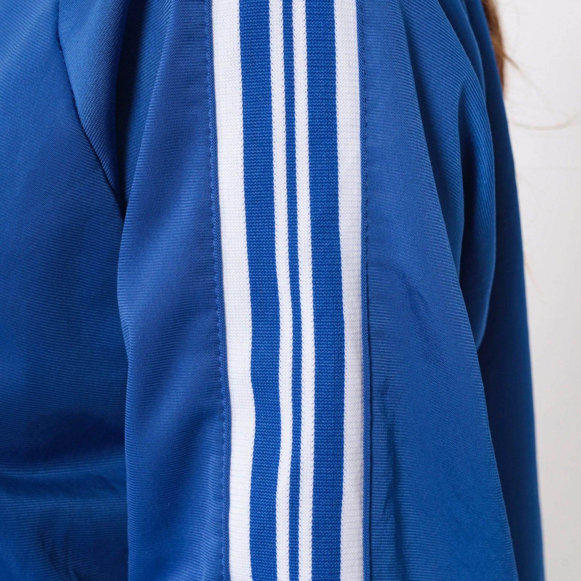 80s Jake Sportswear Track Jacket Blue Striped Raglan Zip-Up Medium