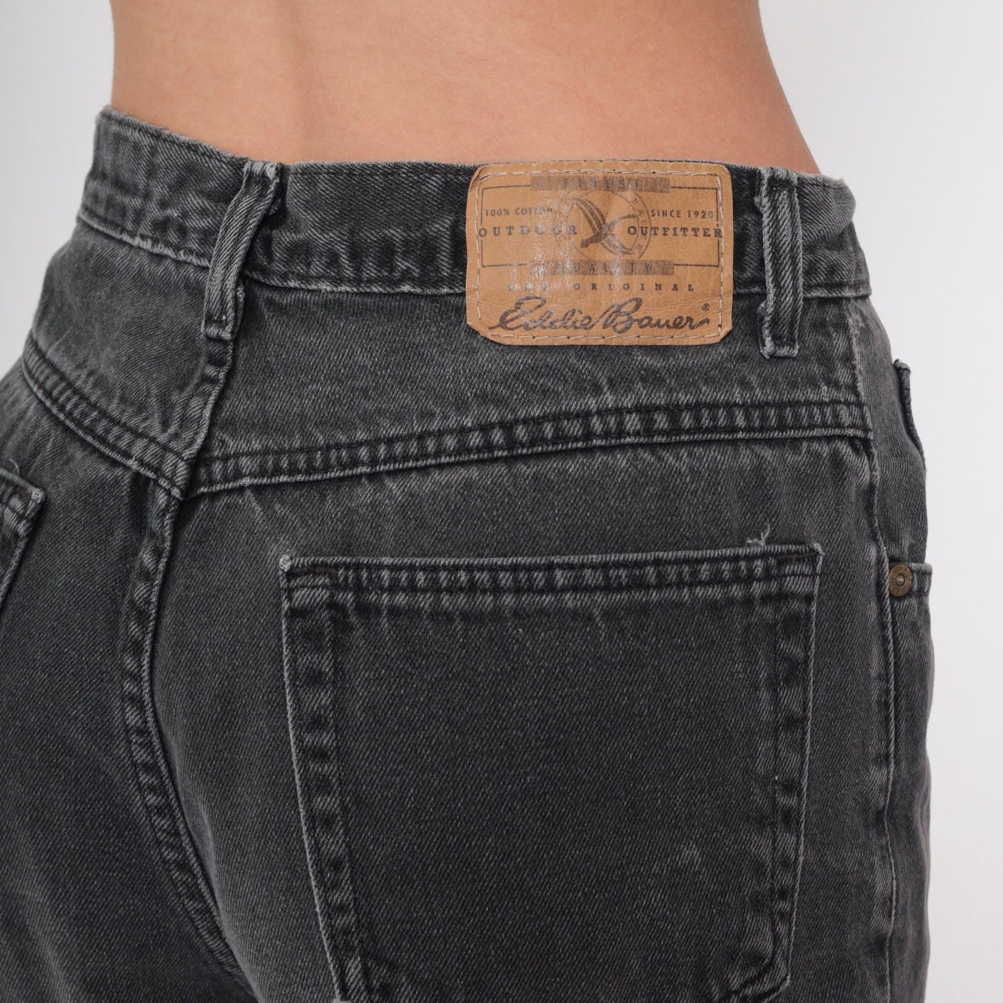 Eddie Bauer 90s Charcoal High-Waist Straight-Leg Jeans Petite Small