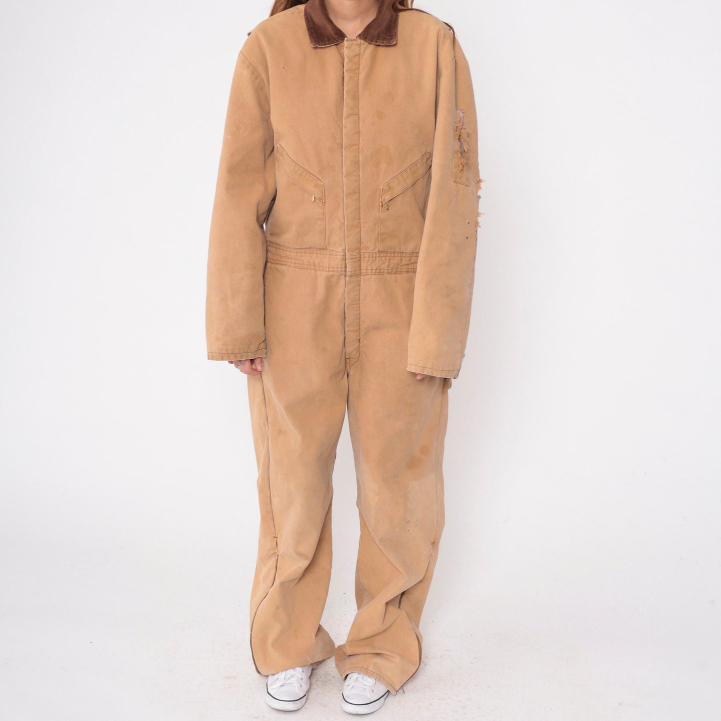 90s Walls Zero Zone Insulated Coveralls Tan Corduroy Workwear Jumpsuit Large