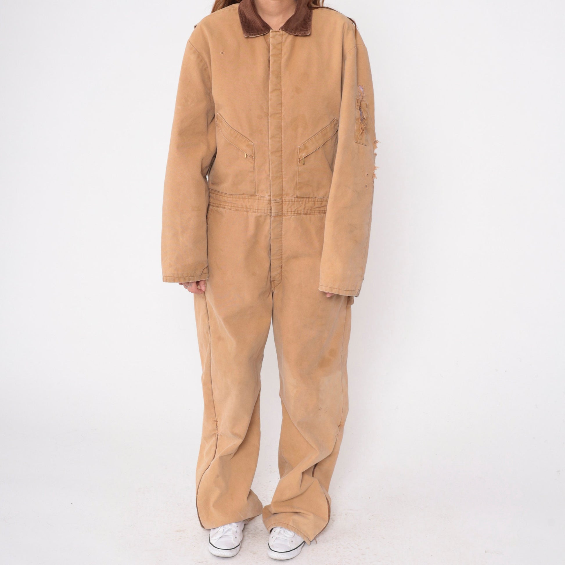 90s Walls Zero Zone Insulated Coveralls Tan Corduroy Workwear Jumpsuit Large