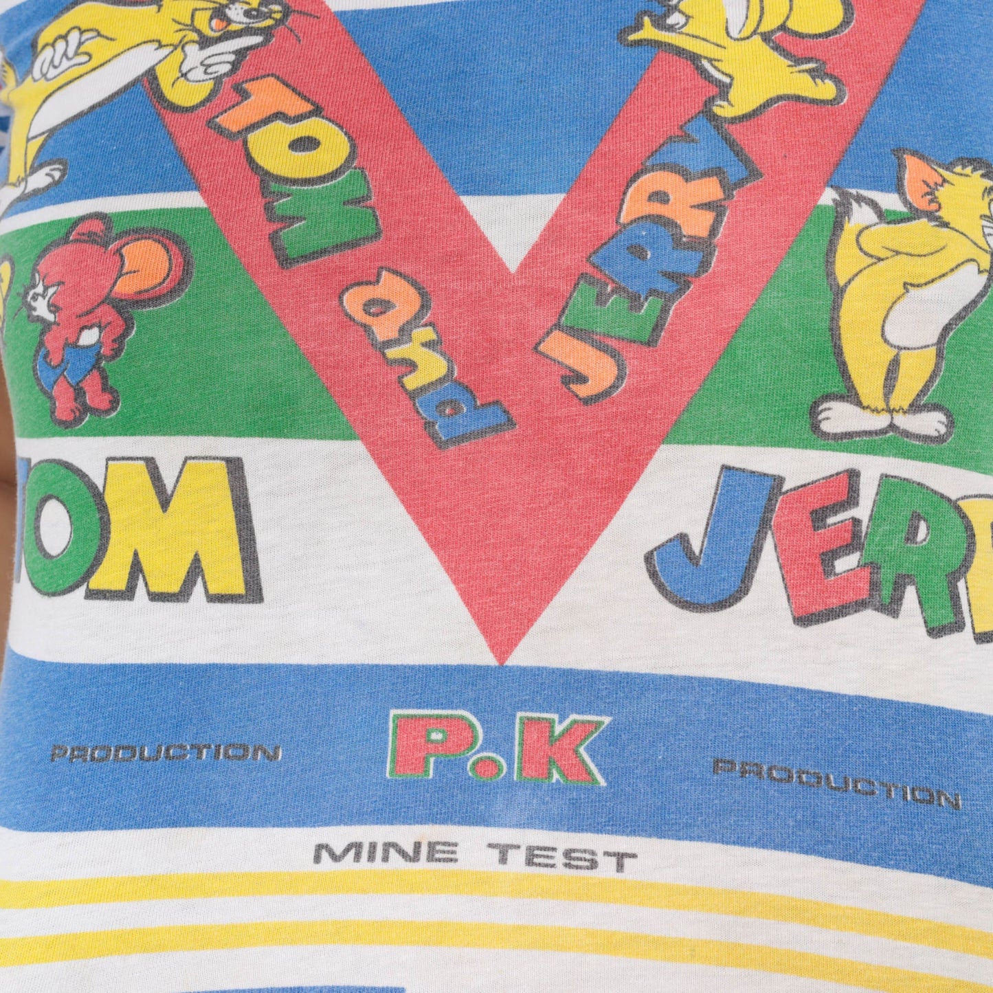 80s Tom and Jerry Polo Shirt Graphic Kids Crop Top 2XS