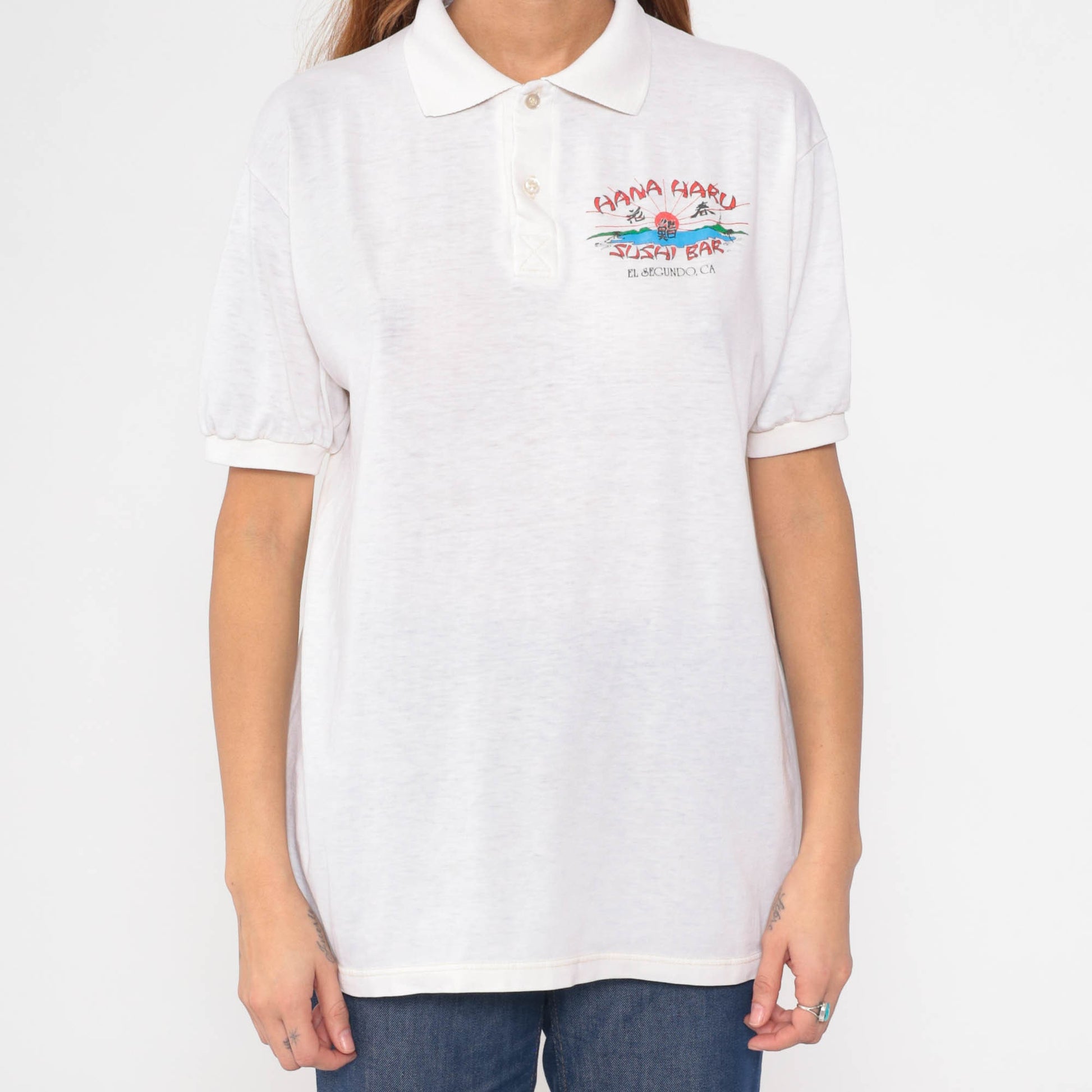 90s Hana Haru Sushi Bar Polo Shirt El Segundo California Extra Large