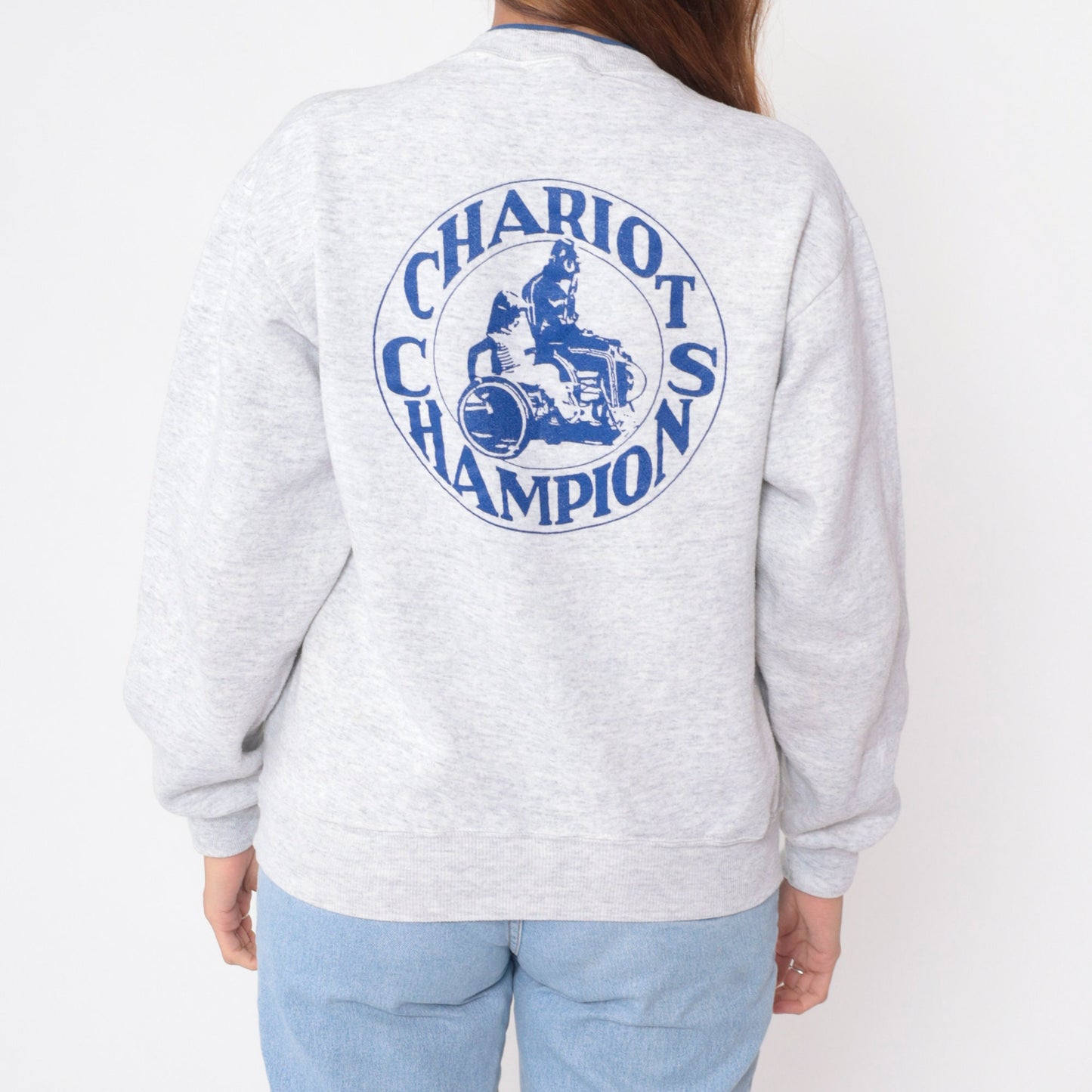 90s National Foundation for Wheelchair Tennis Sweatshirt Chariot Champions Heather Grey Large