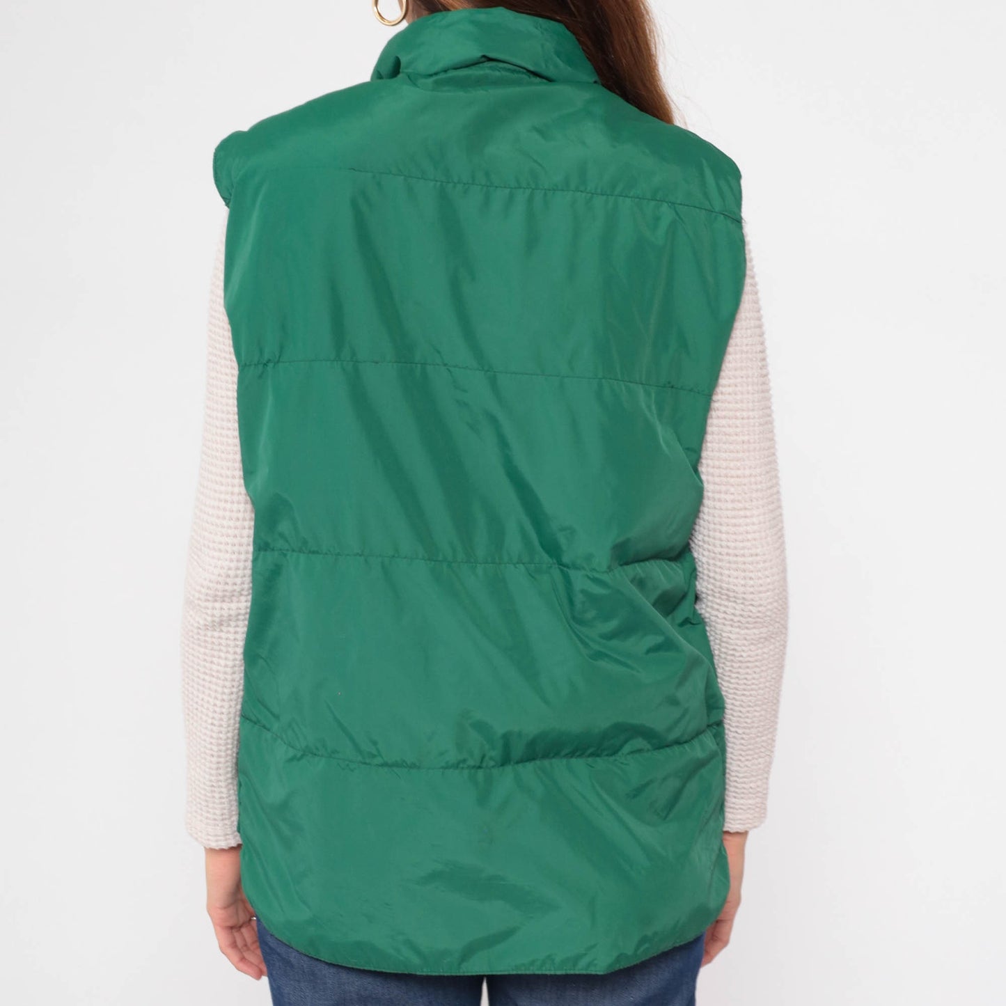 80s Ascente Green Goose Down Puffer Vest Sleeveless Winter Medium