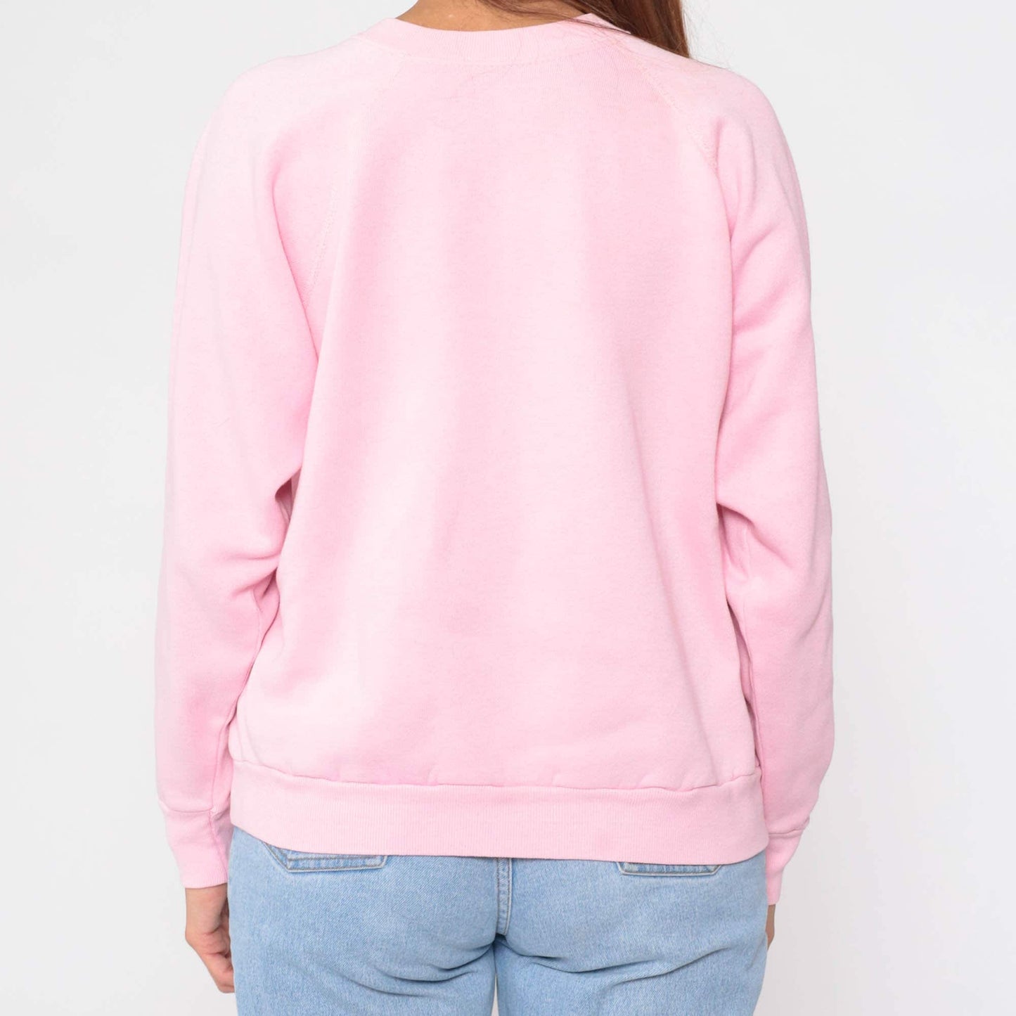 80s Tultex Geometric Star Sweatshirt Baby Pink Painted Crewneck Large L