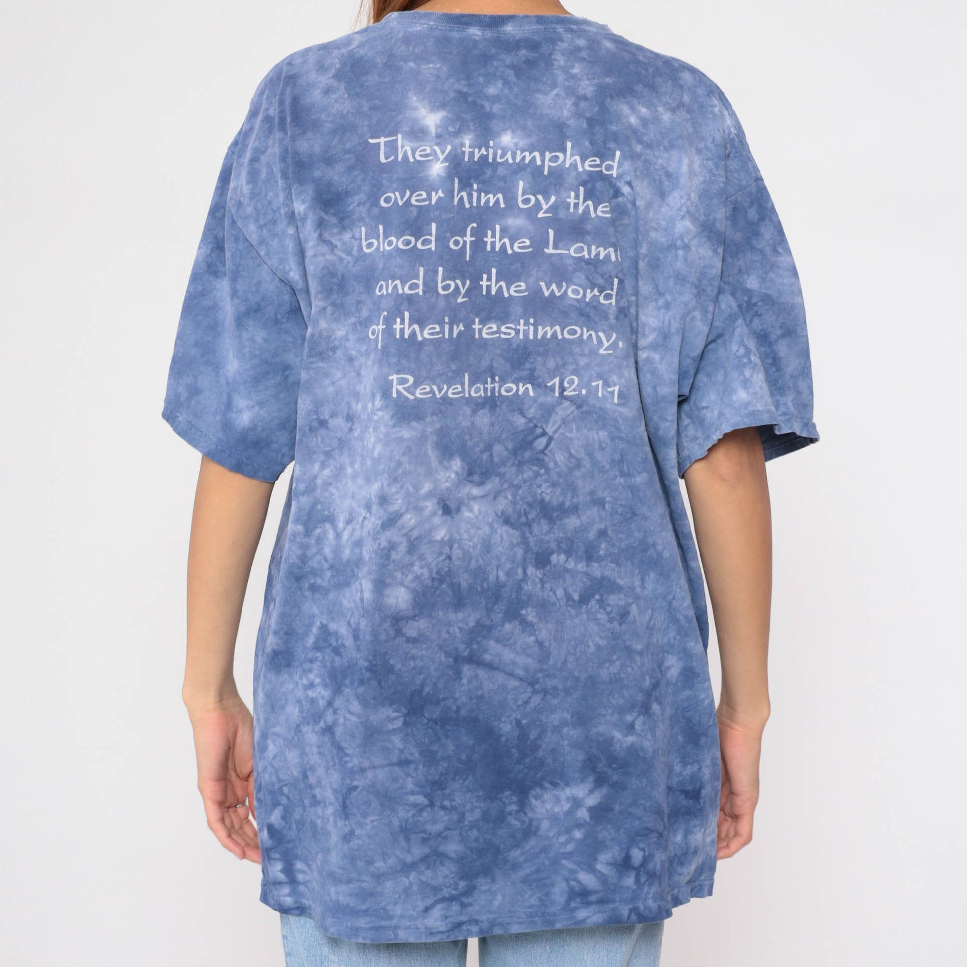 00s Prayer Warriors Tie Dye T Shirt Purple Christian Graphic Gildan Extra Large